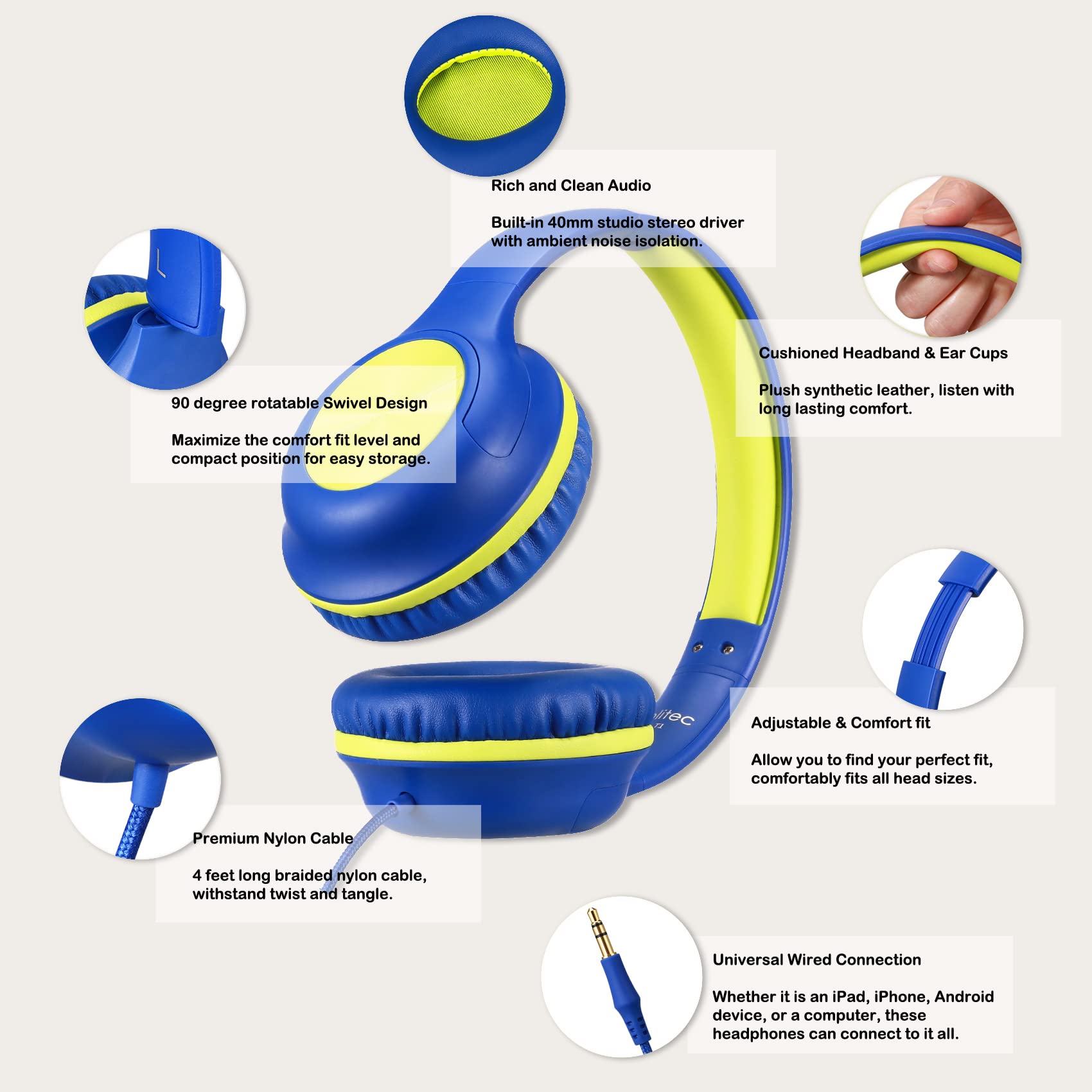 Foto 4 pulgar | Auriculares Olitec Kids Overear para Niños - Venta Internacional