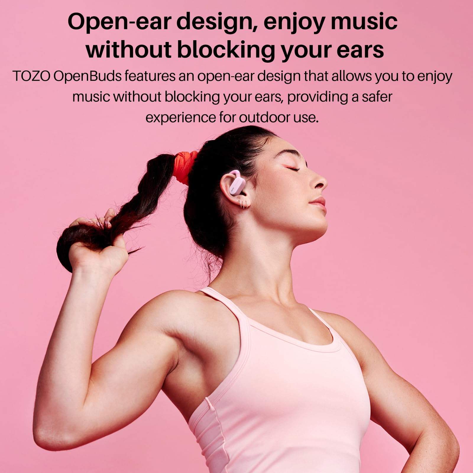 Foto 4 pulgar | Auriculares True Wireless Tozo Open Buds Bluetooth 5.3 Rosa - Venta Internacional