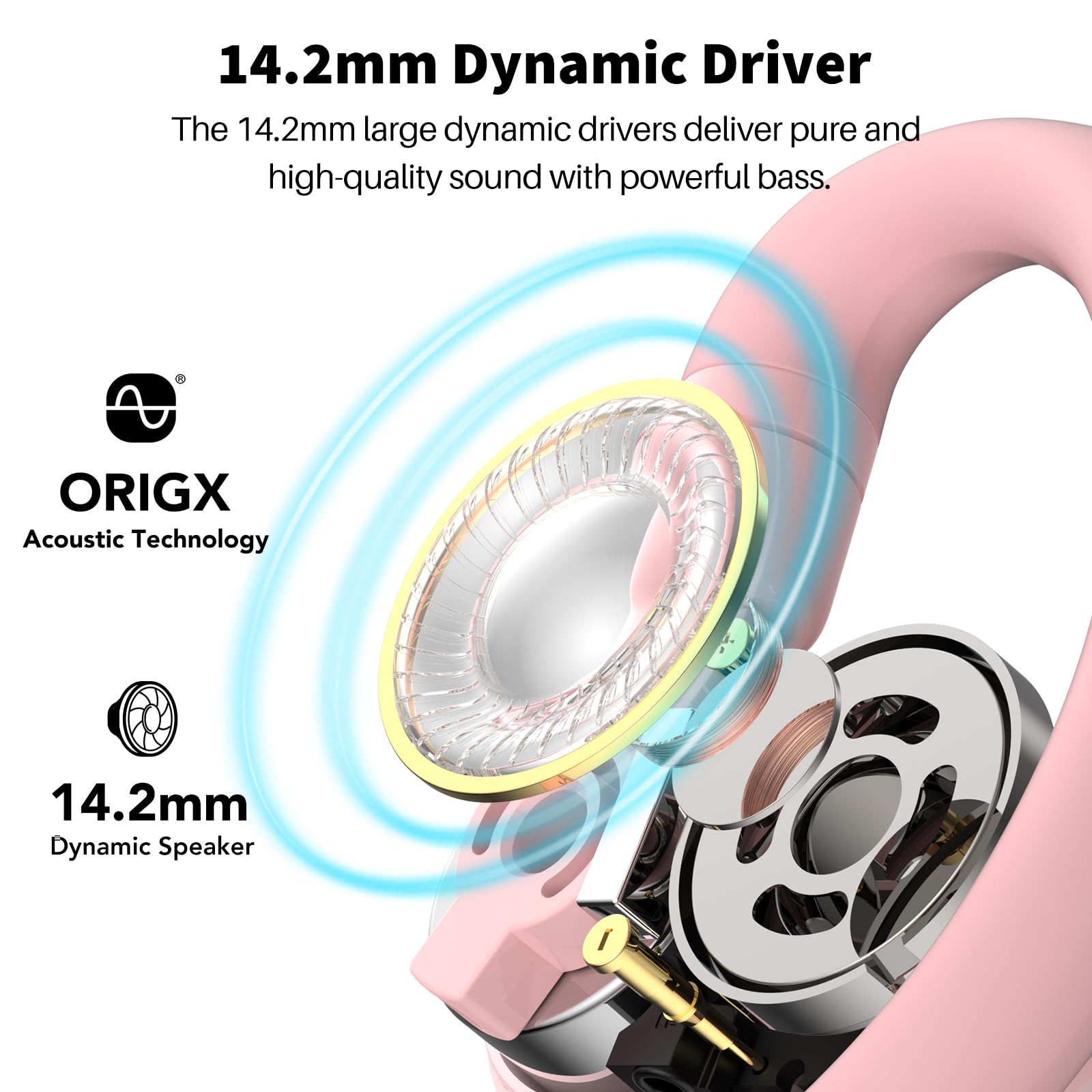 Foto 5 pulgar | Auriculares True Wireless Tozo Open Buds Bluetooth 5.3 Rosa - Venta Internacional