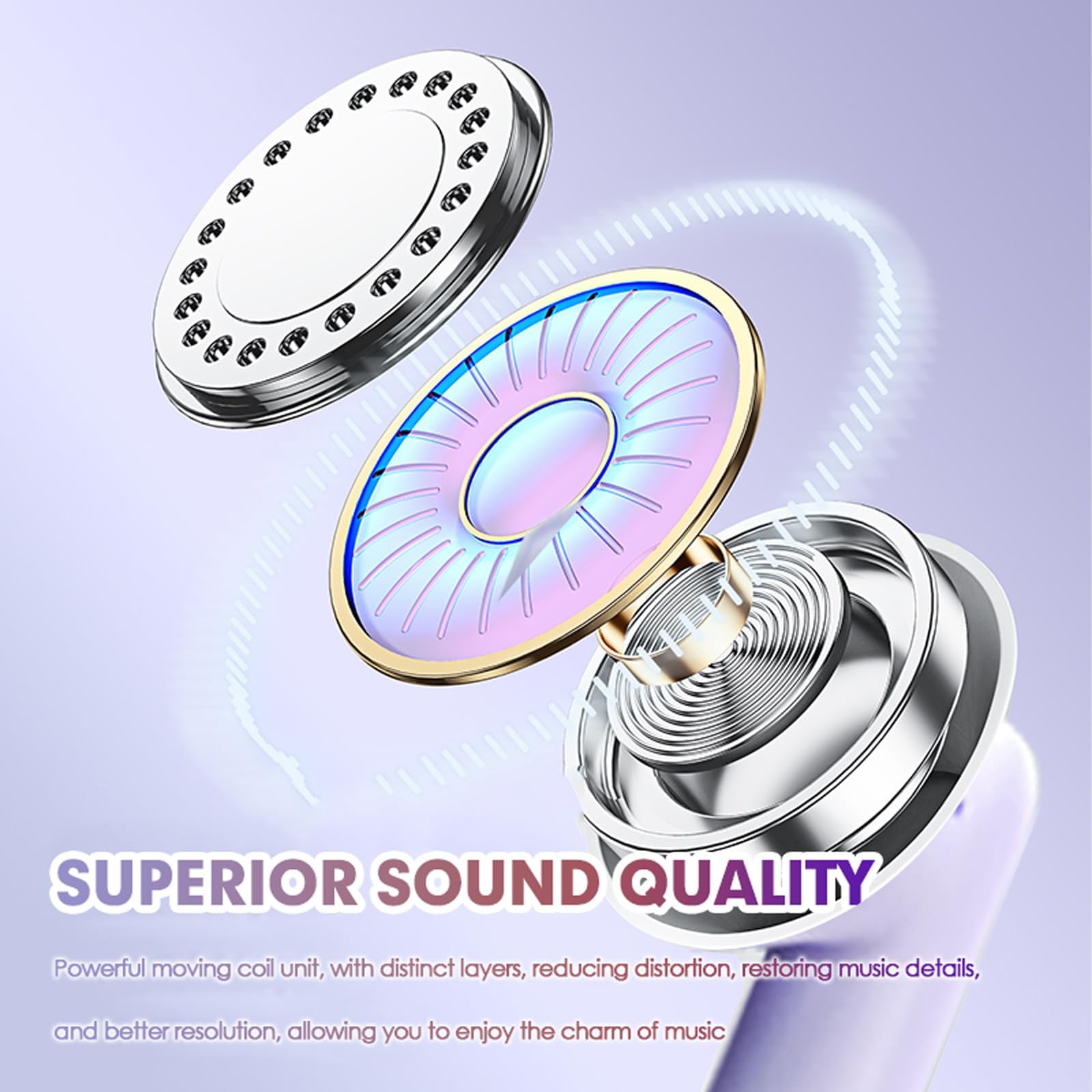 Foto 4 pulgar | Auriculares Inalámbricos Xmenha Tws Bluetooth 5.3 Con Micrófono Morados - Venta Internacional.