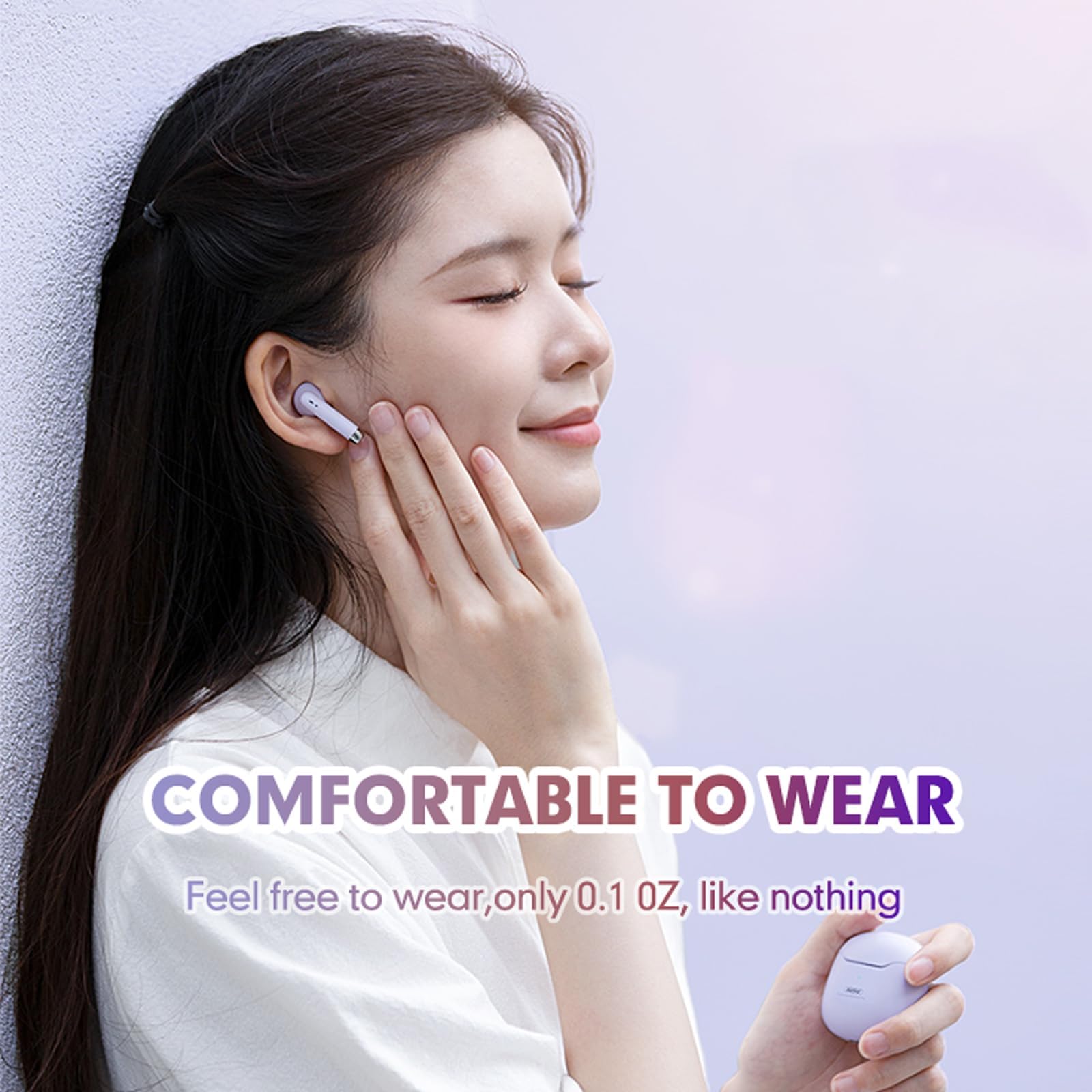 Foto 5 pulgar | Auriculares Inalámbricos Xmenha Tws Bluetooth 5.3 Con Micrófono Morados - Venta Internacional.