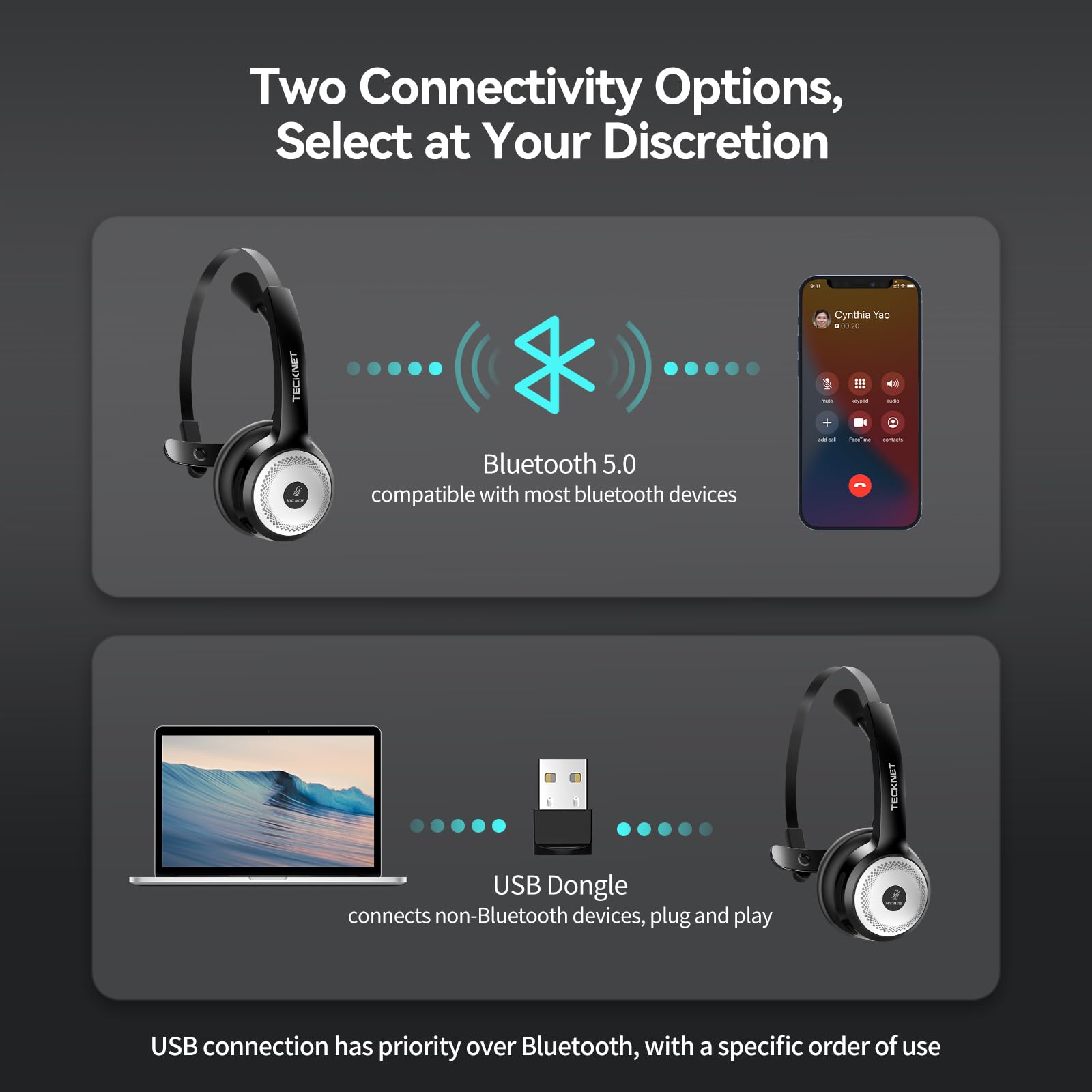 Foto 4 pulgar | Auriculares Inalámbricos Tecknet Bluetooth 5.0 - Venta Internacional