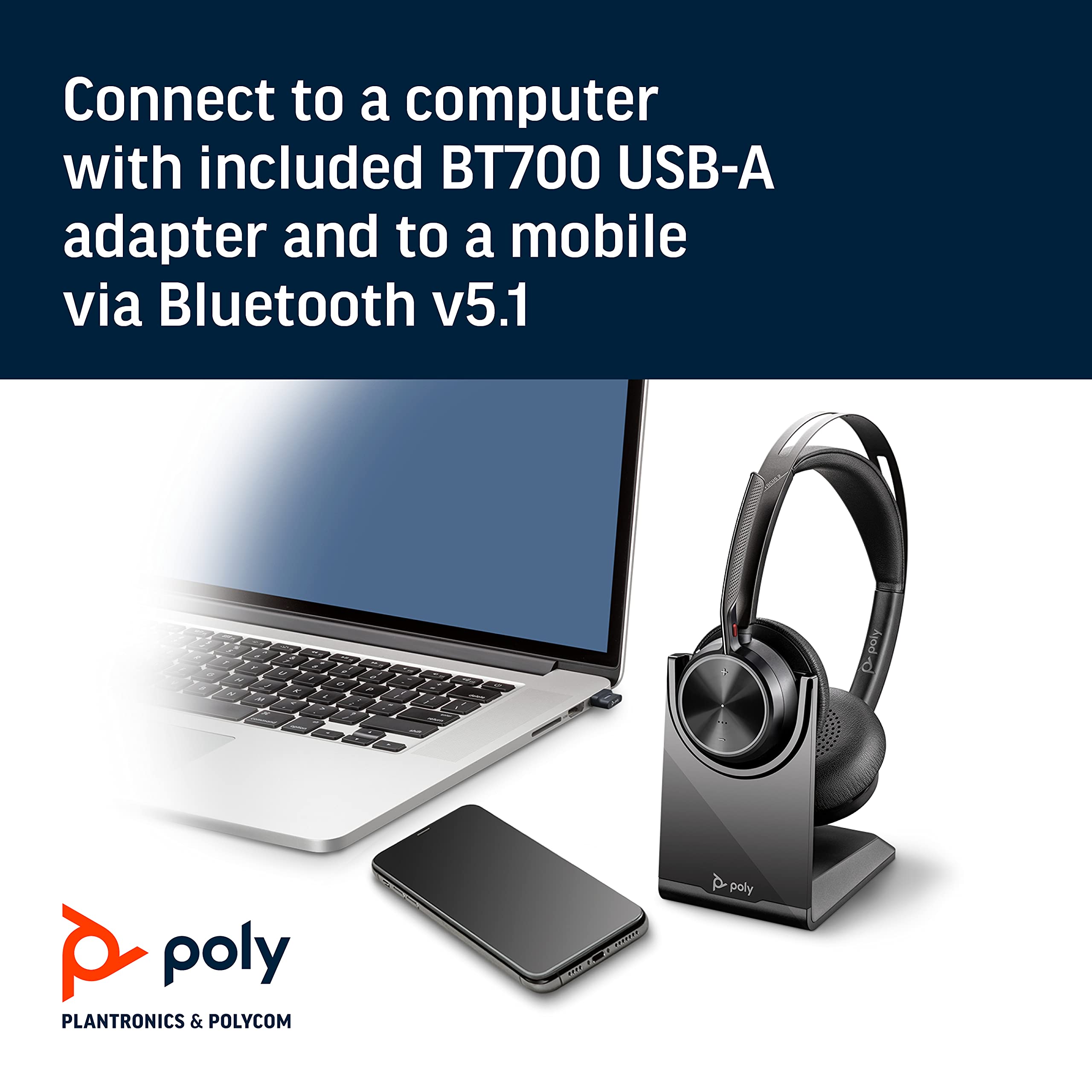 Foto 6 pulgar | Auriculares Poly Voyager Focus 2 Uc Usb-a con Soporte Bluetooth Anc - Venta Internacional