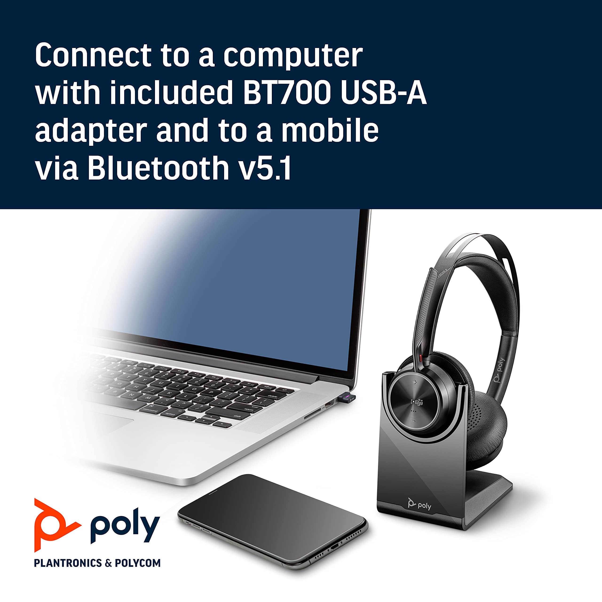 Foto 8 pulgar | Auriculares Poly Voyager Focus 2 Uc Usb-a con Soporte Bluetooth Anc - Venta Internacional