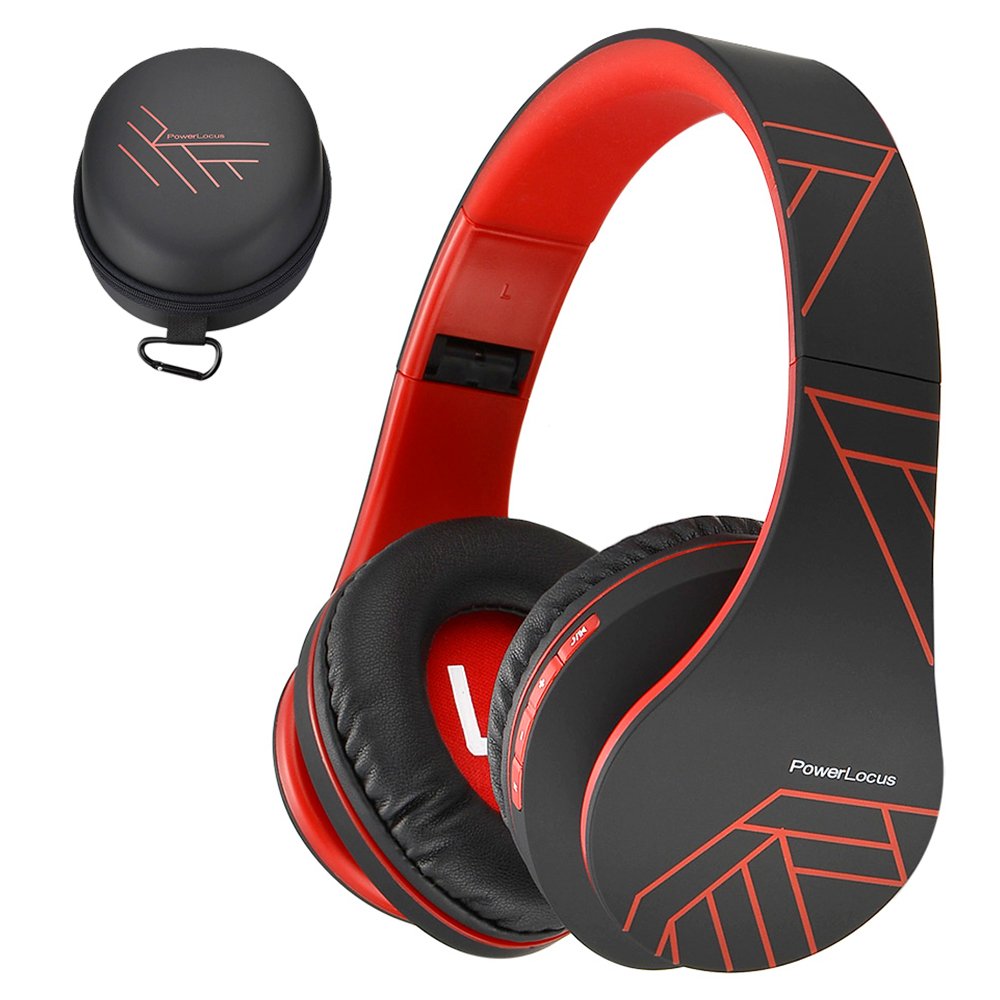 Foto 2 pulgar | Auriculares Supraaurales Bluetooth Powerlocus Inalámbricos Negro/rojo - Venta Internacional.