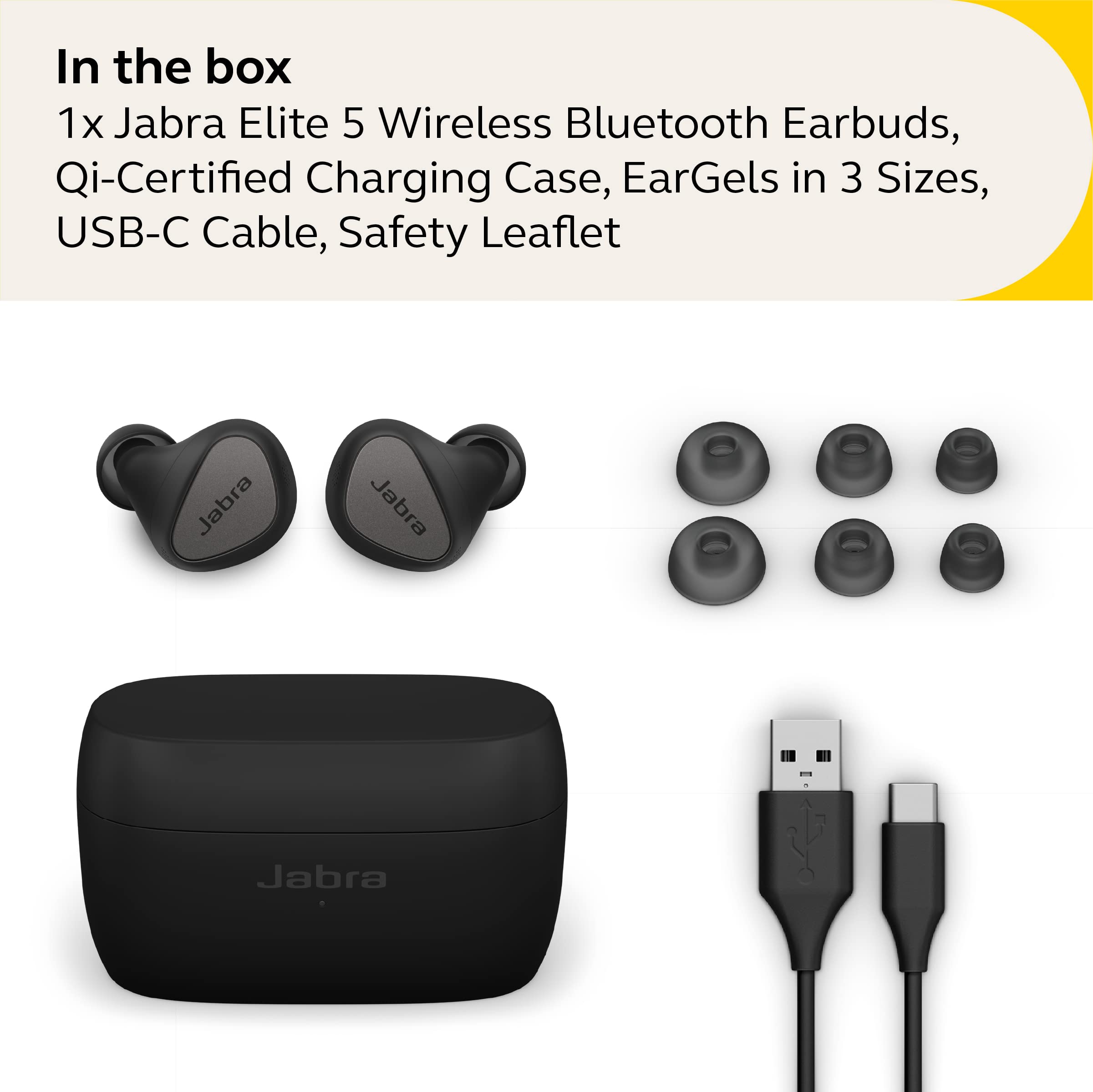 Foto 6 pulgar | Auriculares Bluetooth Jabra Elite 5 True Wireless Con Anc Negros - Venta Internacional.