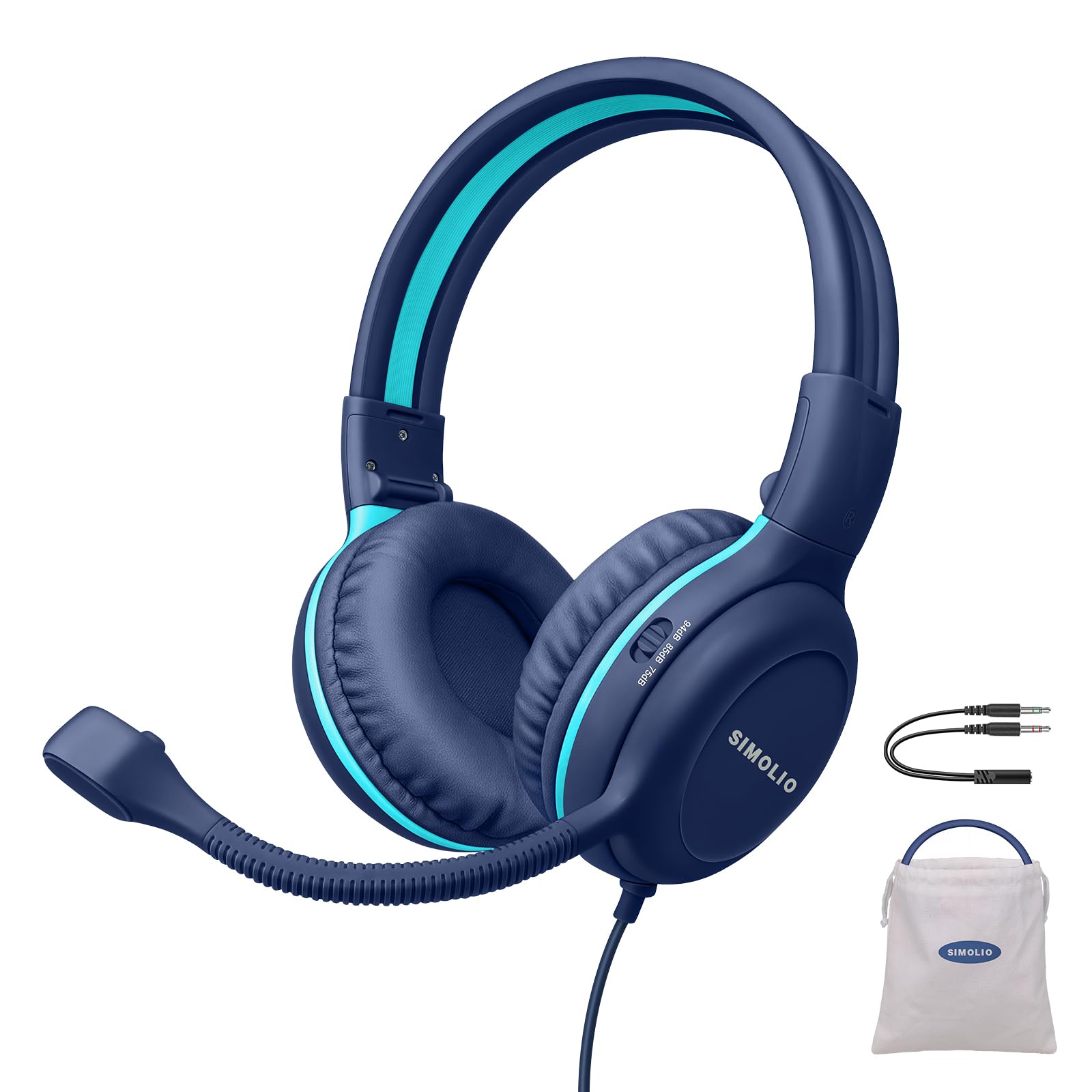 Foto 2 pulgar | Auriculares Simolio Wired Para La Escuela Con Micrófono Kids K12 - Venta Internacional.