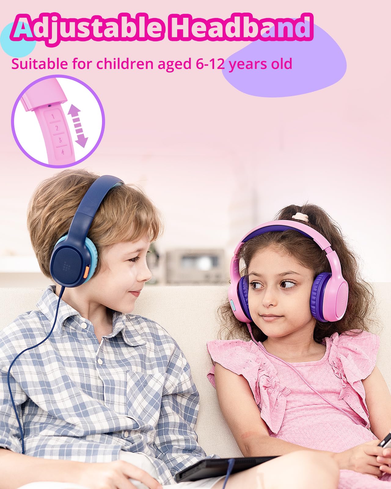 Foto 5 pulgar | Auriculares Tronsmart Kh01 Para Niños, Plegables, Con Volumen De Seguridad, Color Rosa - Venta Internacional.