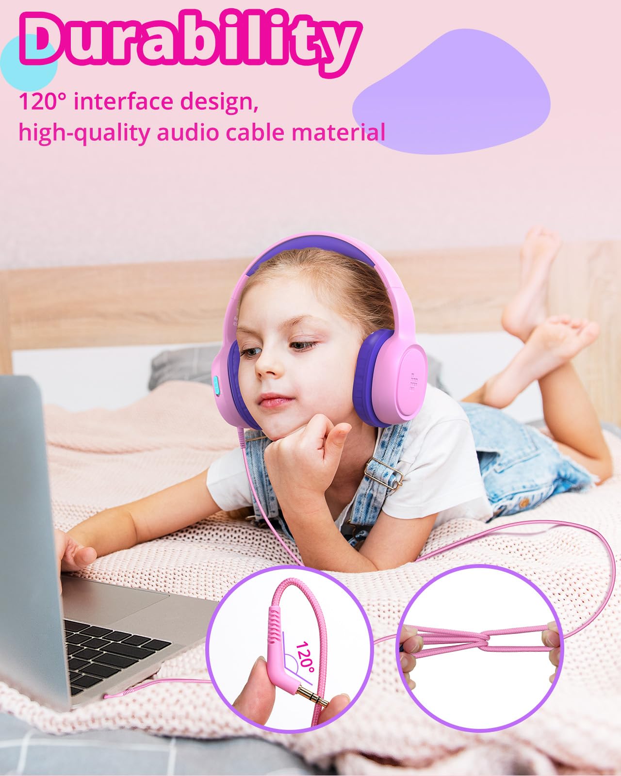 Foto 6 pulgar | Auriculares Tronsmart Kh01 Para Niños, Plegables, Con Volumen De Seguridad, Color Rosa - Venta Internacional.