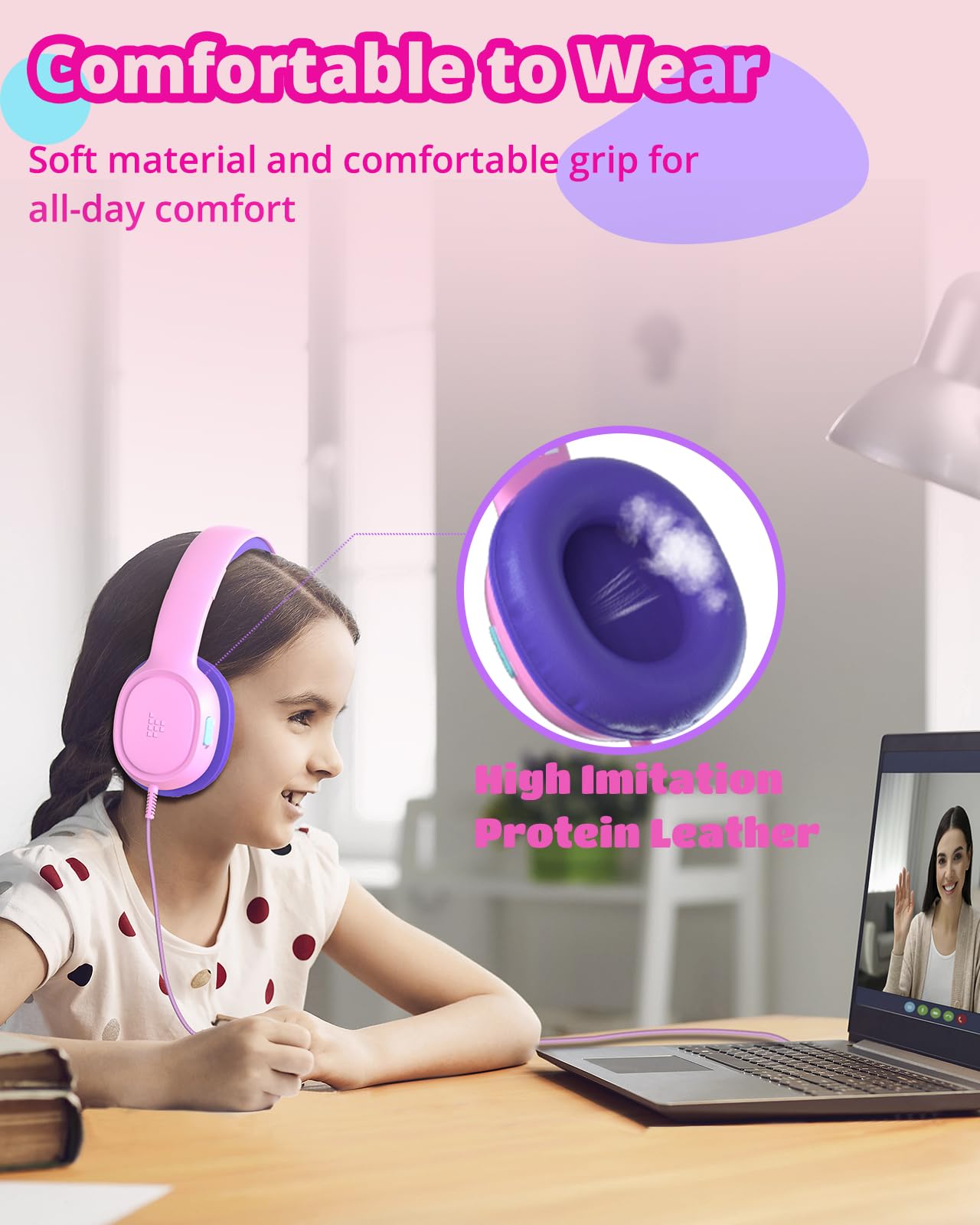 Foto 7 pulgar | Auriculares Tronsmart Kh01 Para Niños, Plegables, Con Volumen De Seguridad, Color Rosa - Venta Internacional.