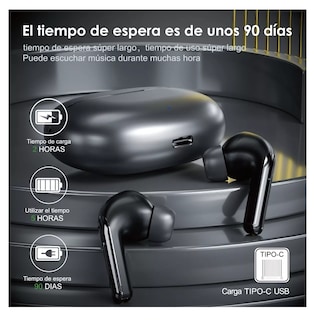 Foto 5 | Audífonos In-ear Bluetooth Inalámbricos Oem Air Serie Negro
