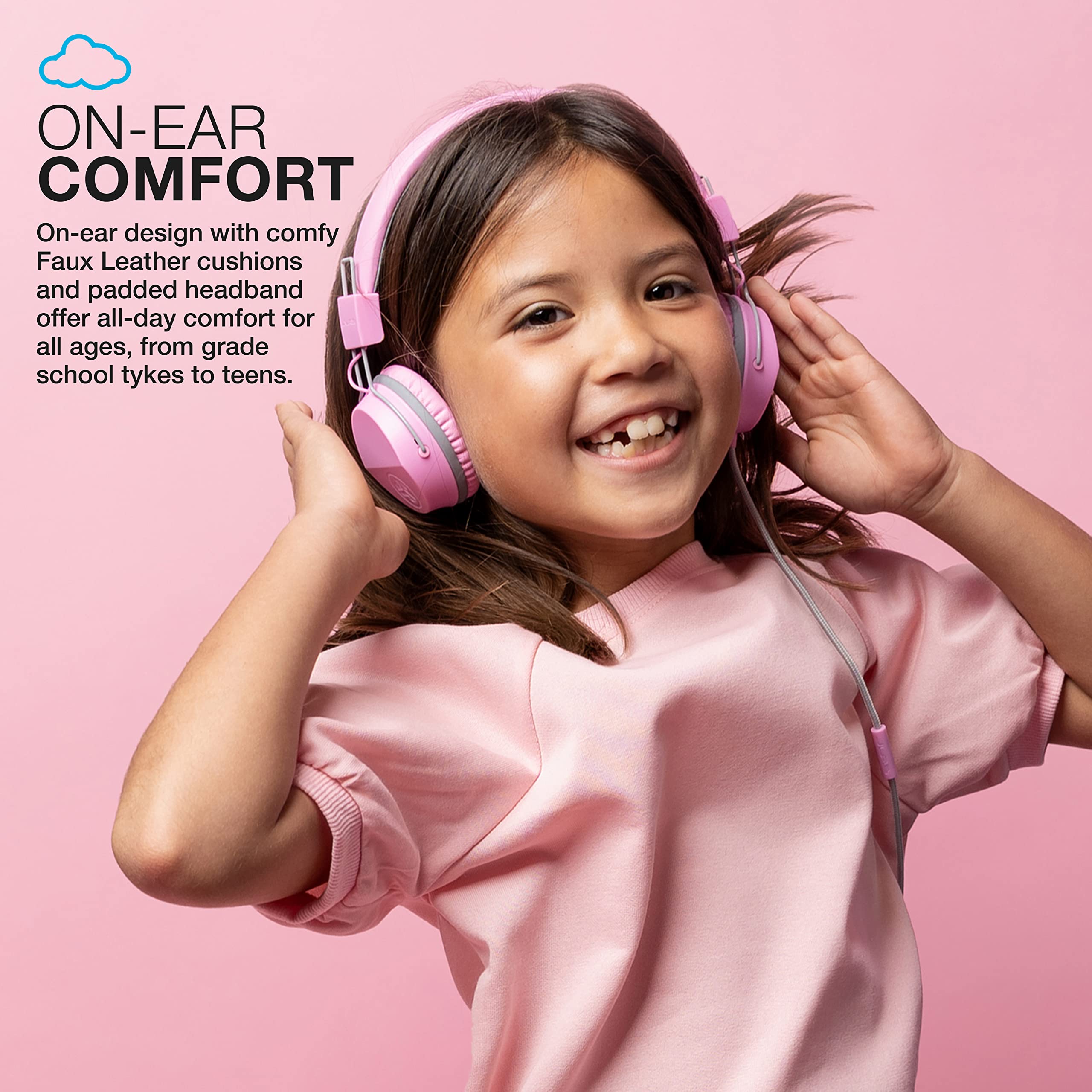 Foto 3 pulgar | Auriculares Supraaurales Jlab Jbuddies Studio Para Niños Con Micrófono (rosa) - Venta Internacional.