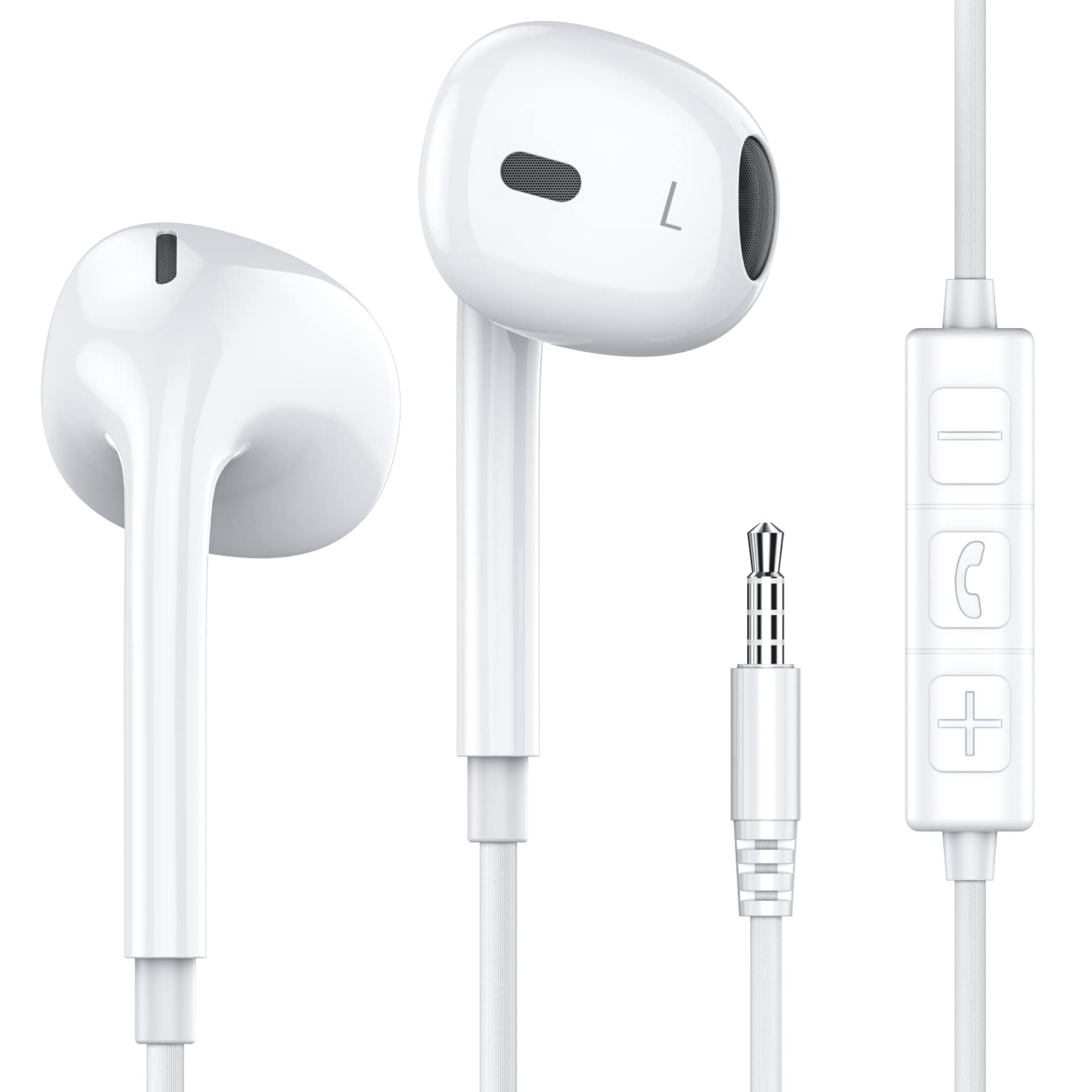 Auriculares Con Cable Moswag Con Micrófono, Conector De 3,5 Mm Para Dispositivos - Venta Internacional.