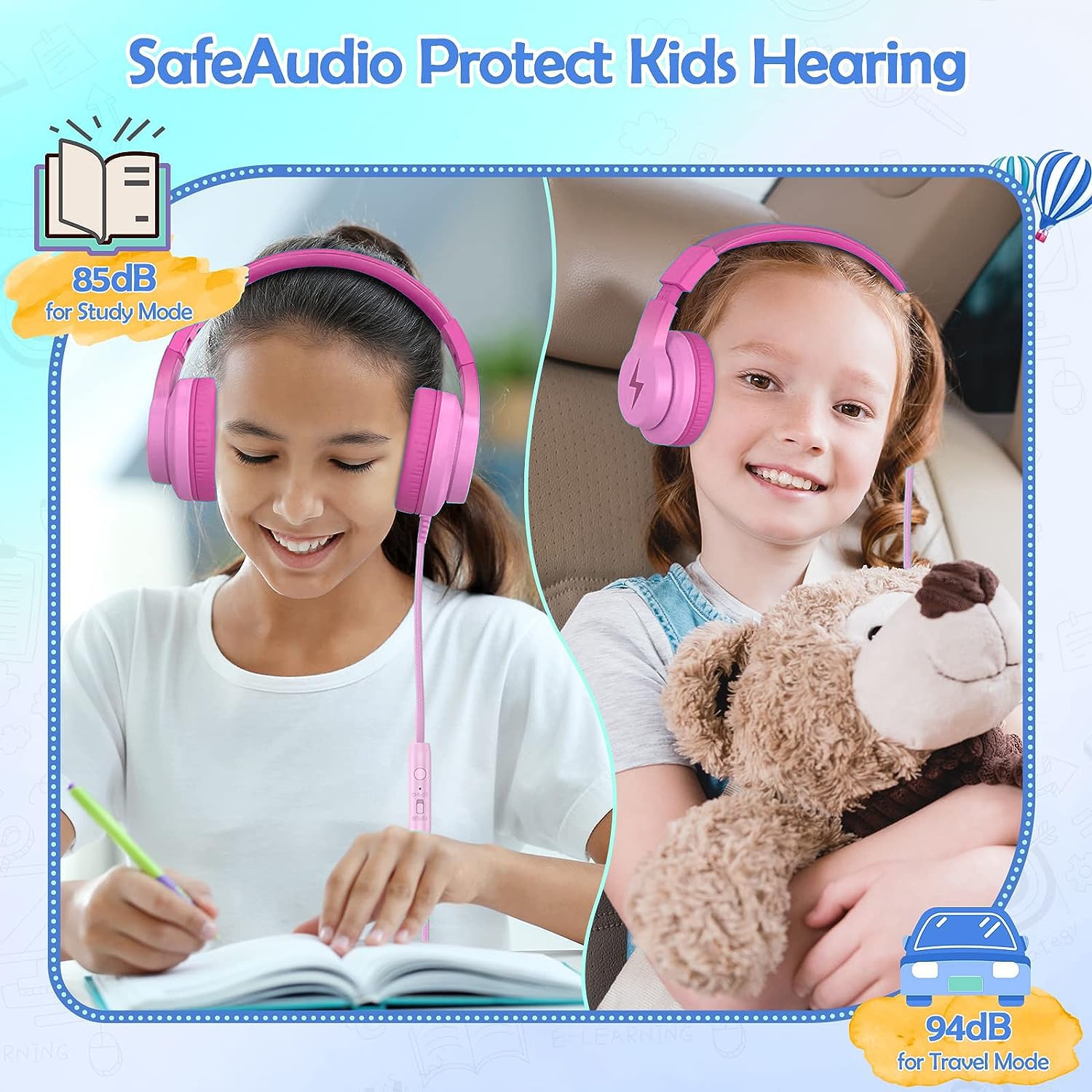 Foto 3 pulgar | Auriculares Candy Bila Kids Over Ear Con Micrófono Y Limitador De Volumen - Venta Internacional.