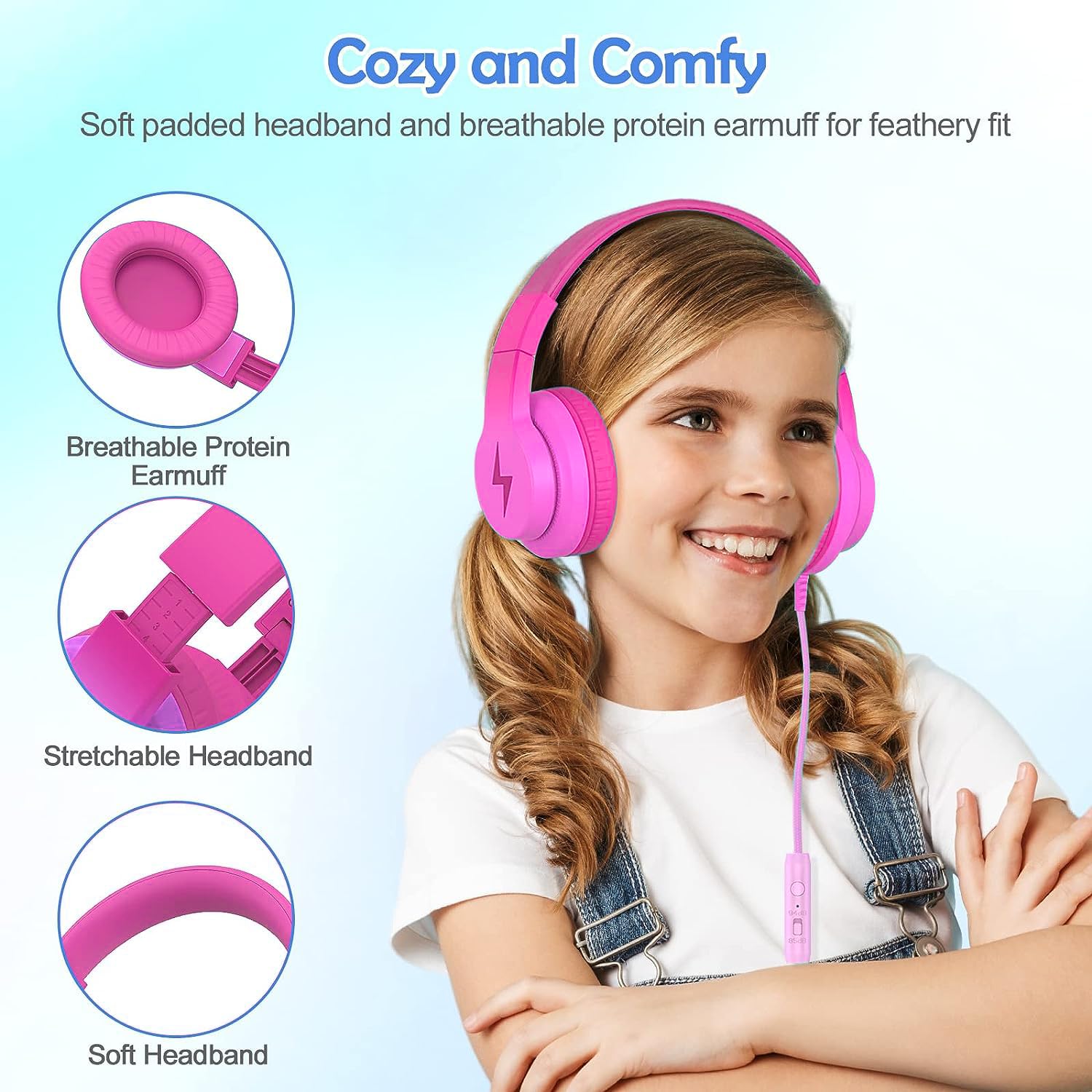 Foto 5 pulgar | Auriculares Candy Bila Kids Over Ear Con Micrófono Y Limitador De Volumen - Venta Internacional.