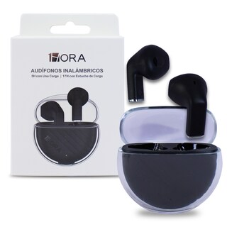 Foto 1 | 1 Hora Audífonos Aut209 Negro Auriculares In-ear Estuche Transparente