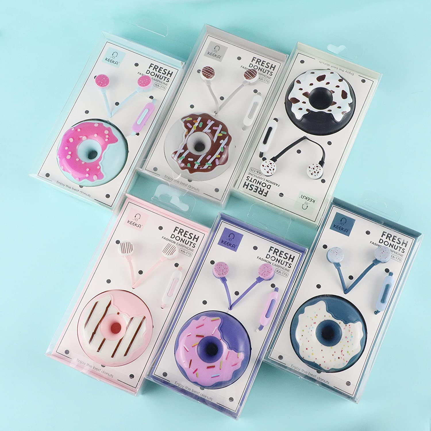 Foto 5 | Auriculares Tcjj Cute Donut Design Con Micrófono Y Caja De Almacenamiento - Venta Internacional.