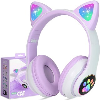 Foto 1 | Auriculares Inalámbricos Bluetooth Led con Orejas de Gato - Venta Internacional