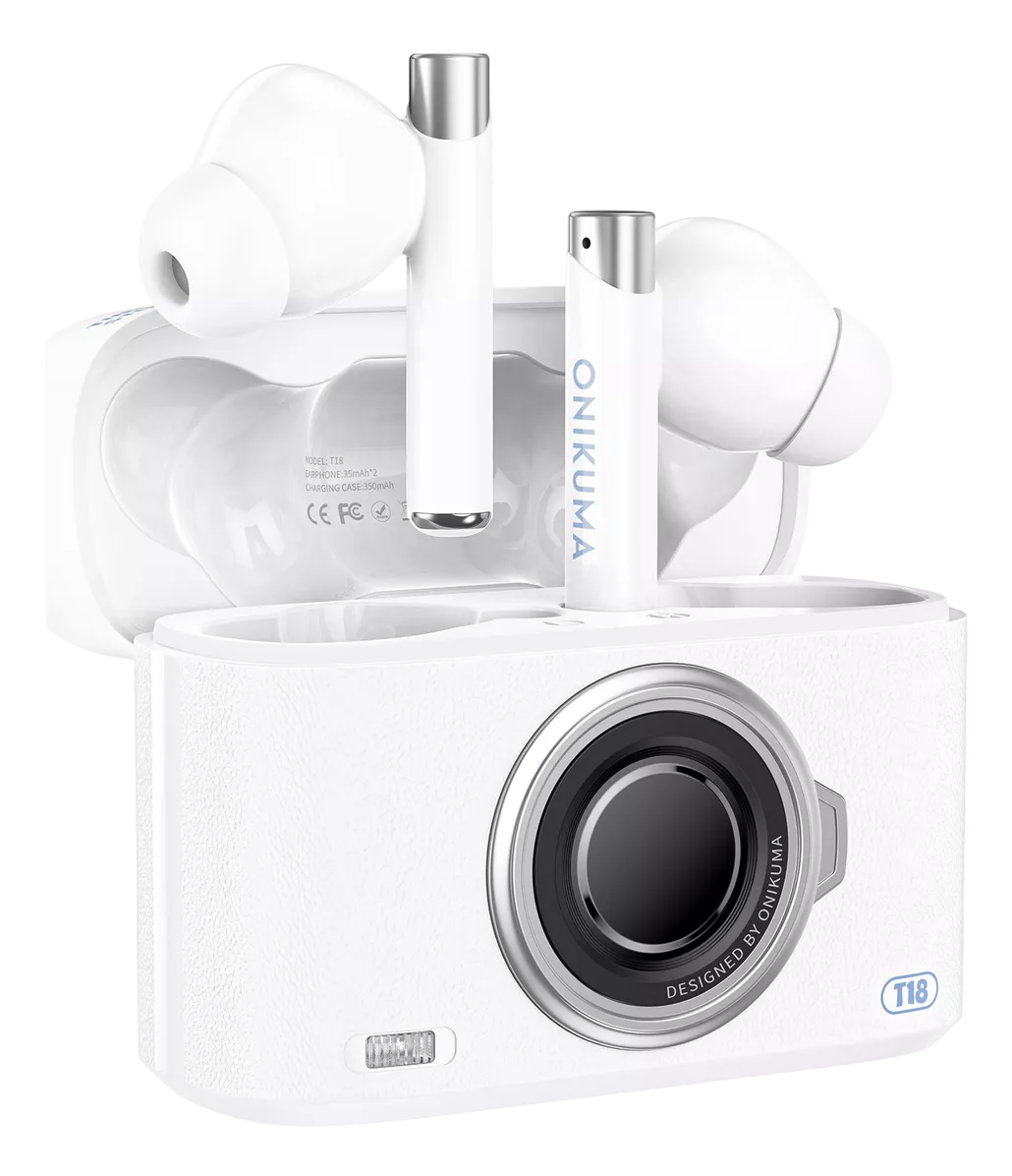 Audífonos Onikuma T18 In-Ear Gamer Buds Bt 5.3 Inalámbricos Blancos