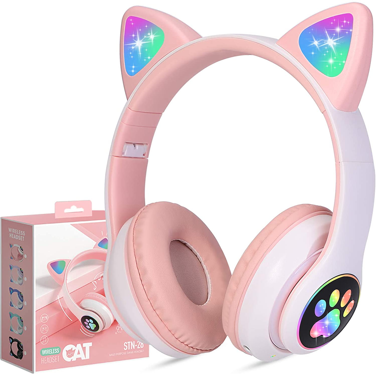 Foto 2 pulgar | Auriculares Inalámbricos Bluetooth Led Con Forma De Oreja De Gato Para Niños - Pin - Venta Internacional.