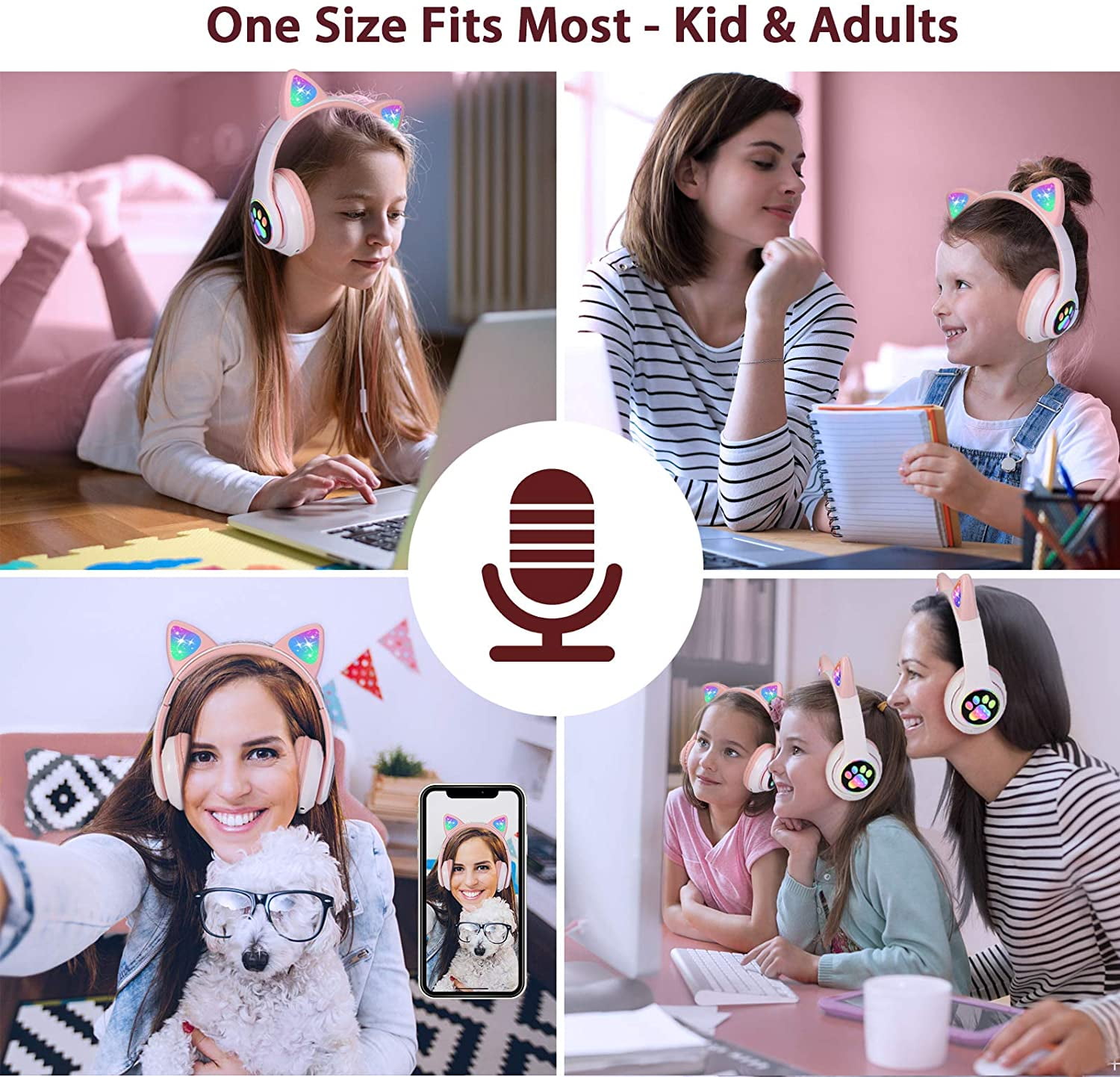 Foto 3 pulgar | Auriculares Inalámbricos Bluetooth Led Con Forma De Oreja De Gato Para Niños - Pin - Venta Internacional.