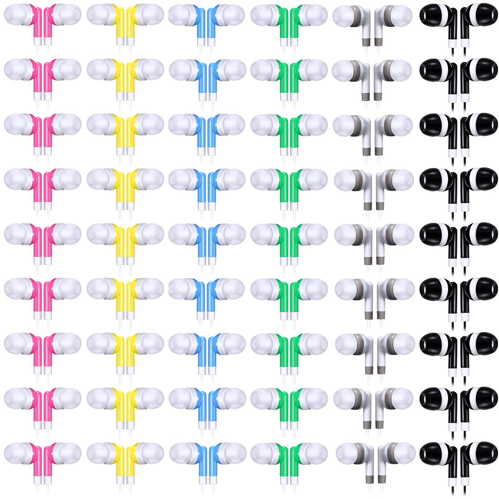 Auriculares Konohan Paquete de 60 con 6 Colores Empaquetados Individualmente - Venta Internacional