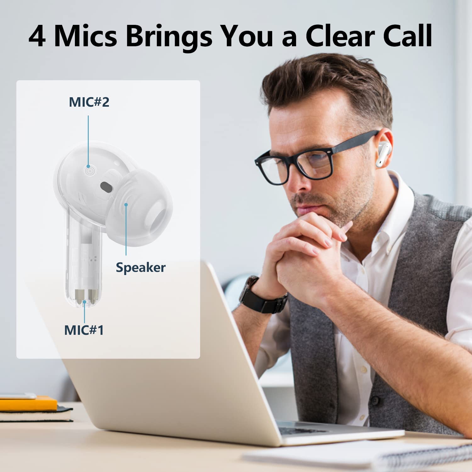 Foto 3 pulgar | Auriculares Inalámbricos Xiaowtek A40 Pro 50 Horas de Reproducción con Micrófono Ipx7 - Venta Internacional
