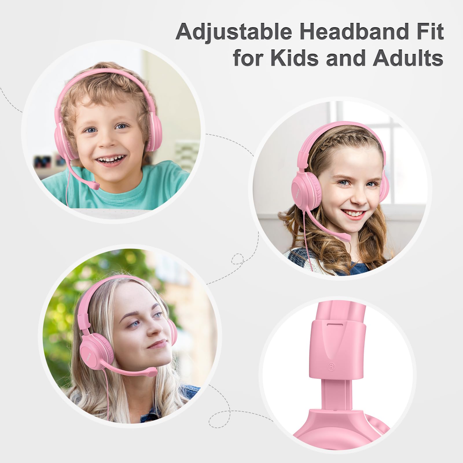 Foto 4 | Auriculares Simolio Kids Con Micrófono 75/85/94 Db Rosa - Venta Internacional.