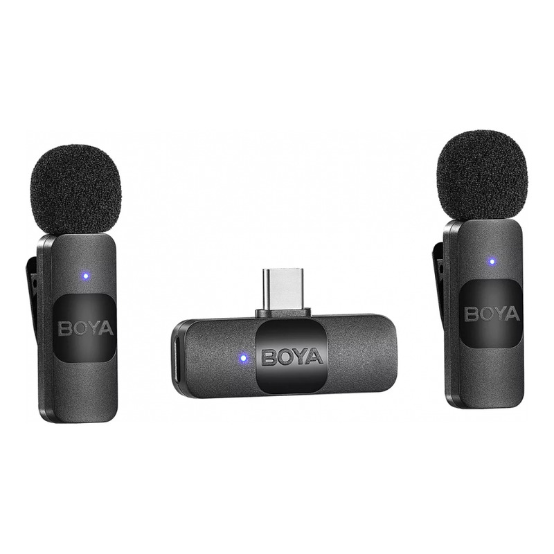 Foto 2 pulgar | Micrófonos Con Disparador Y Dos Teléfonos Inteligentes Boya Tipo C - Venta Internacional.