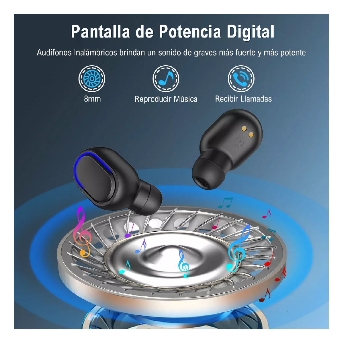 Foto 4 pulgar | Audífonos In-Ear Inalámbricos Belug Negros Bluetooth