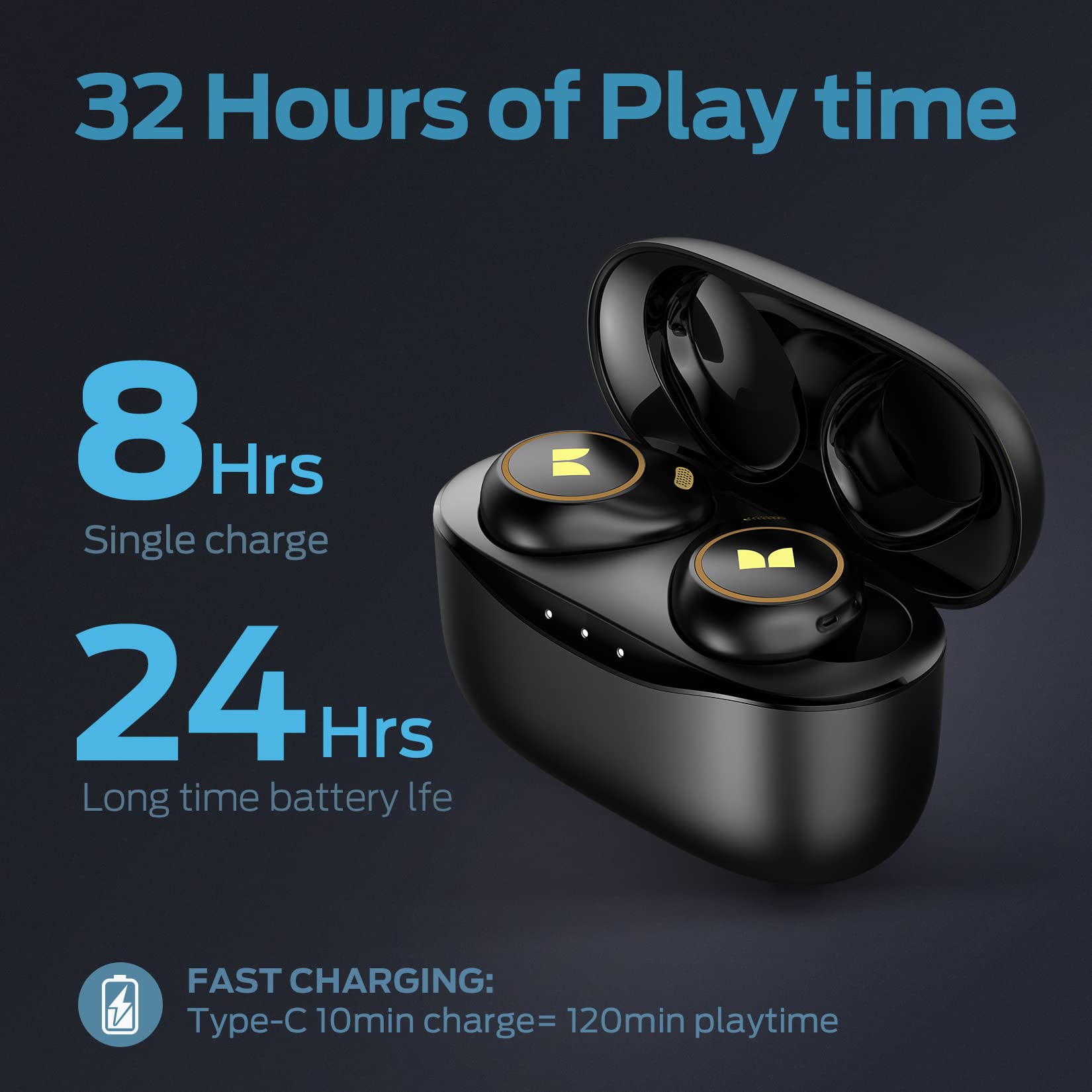 Foto 6 pulgar | Auriculares Inalámbricos Monster Achieve 300 Airlinks Bluetooth Negros - Venta Internacional.
