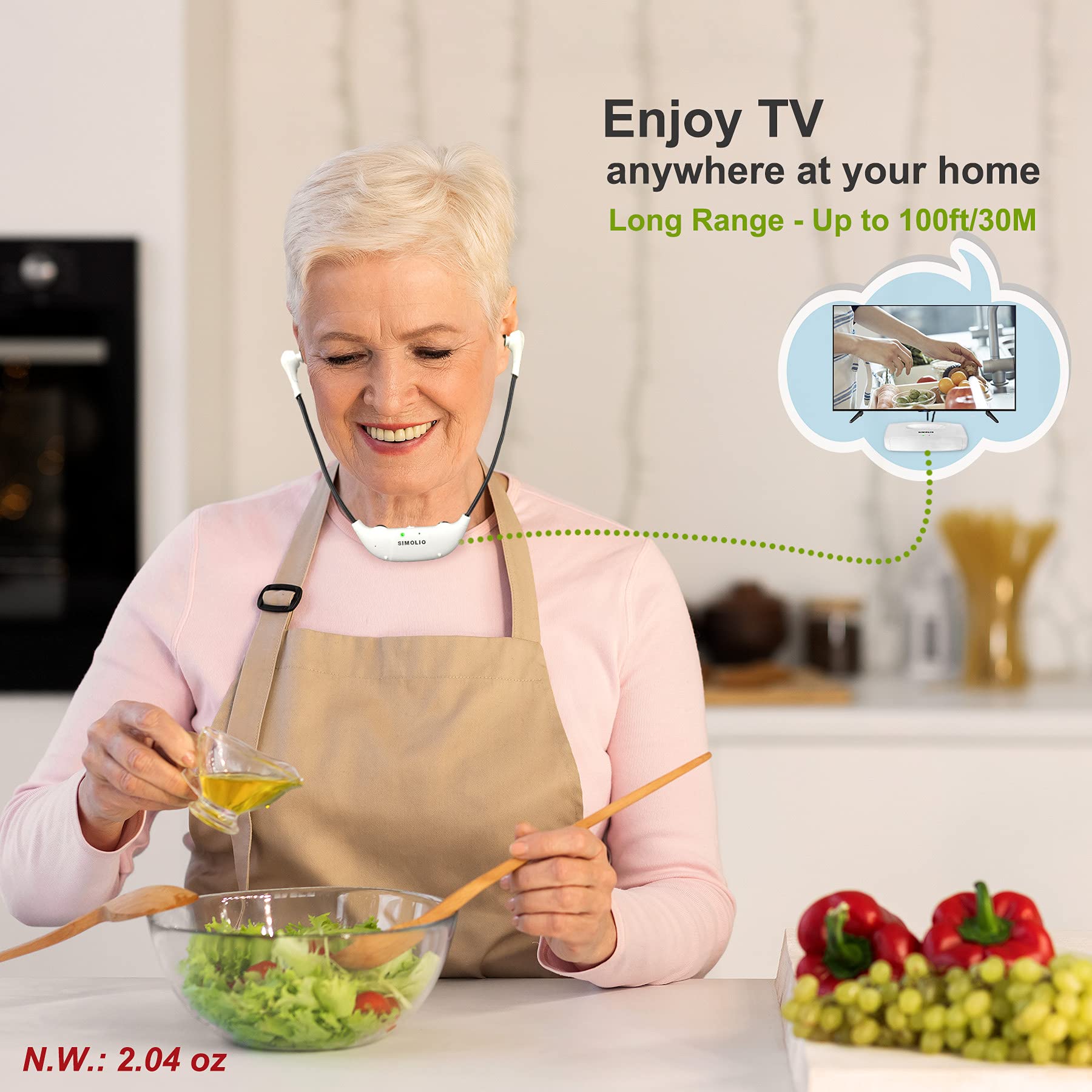 Foto 3 pulgar | Auriculares Inalámbricos Simolio Para Ver Televisión Con Un Alcance De 100 Pies - Venta Internacional.