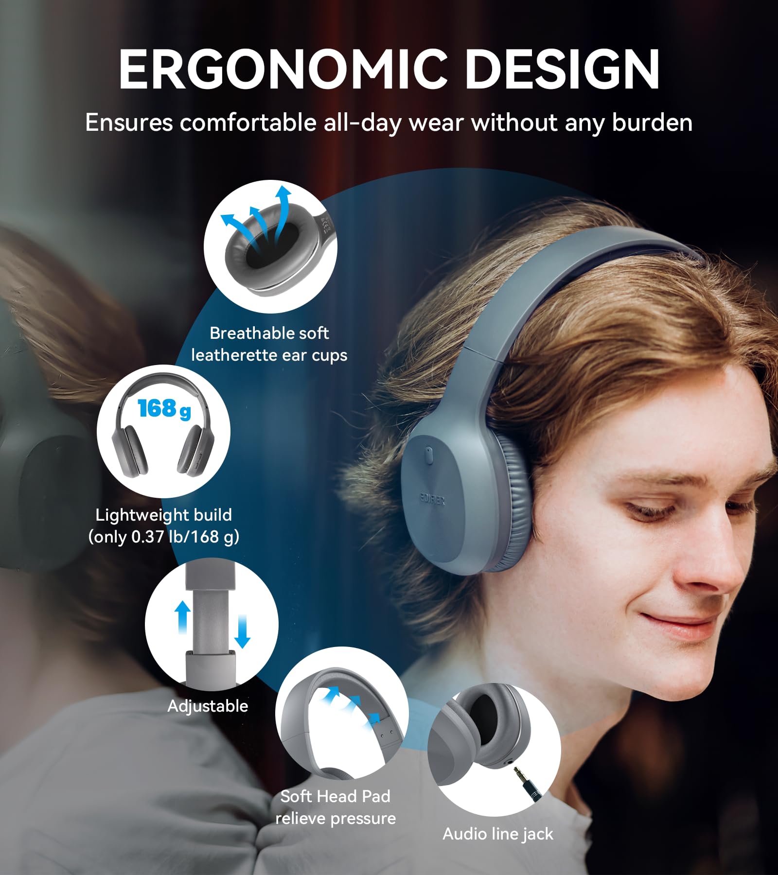 Foto 7 pulgar | Auriculares Supraaurales Inalámbricos Edifier W600bt Bluetooth V5.1 - Venta Internacional.
