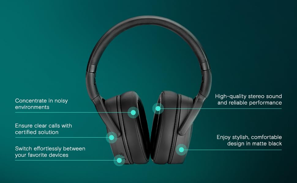 Foto 3 | Auriculares Epos Adapt 360 Negros De Doble Cara Inalámbricos Bluetooth - Venta Internacional.