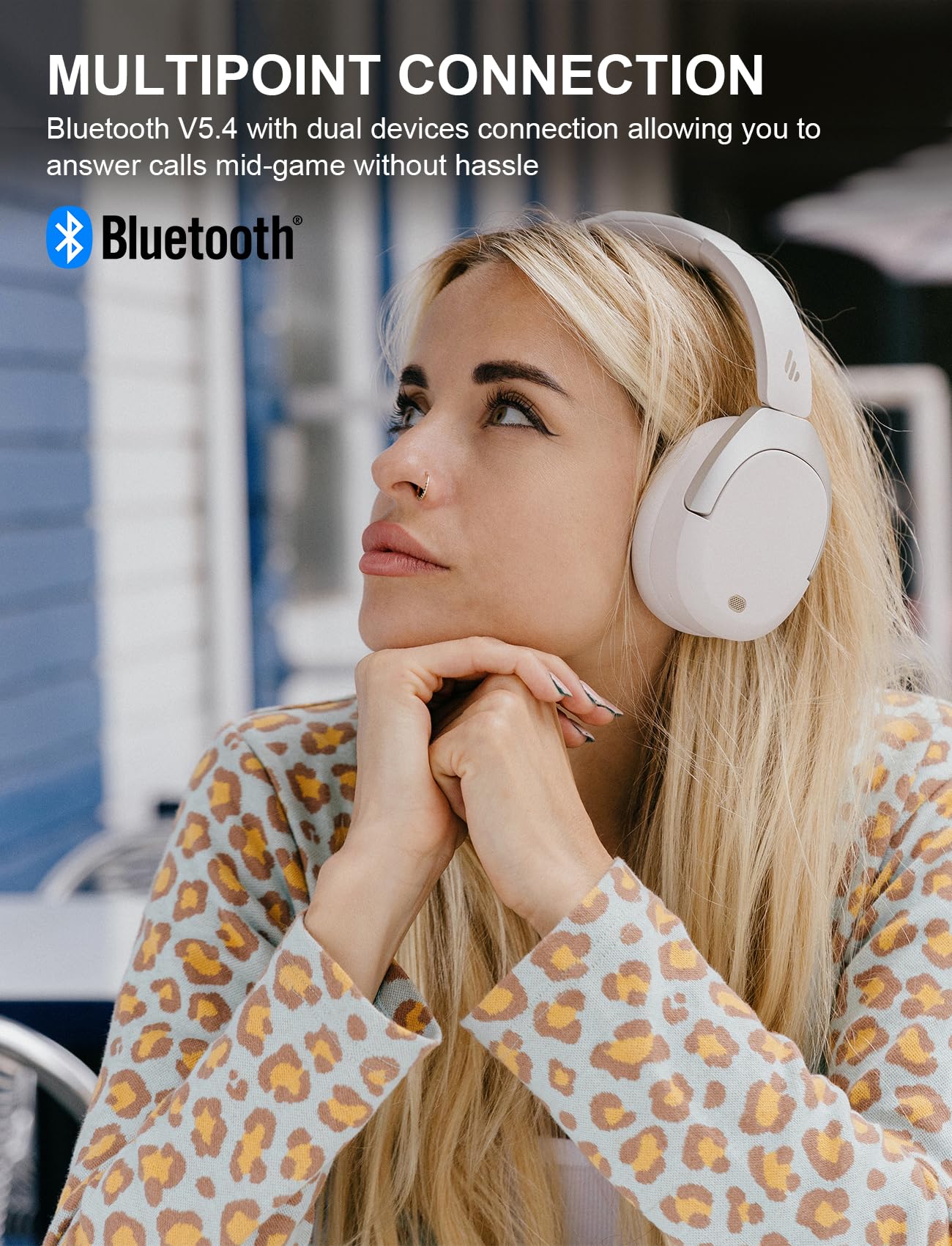 Foto 6 pulgar | Auriculares Supraaurales Inalámbricos Edifier W830nb Con Anc Blancos - Venta Internacional.