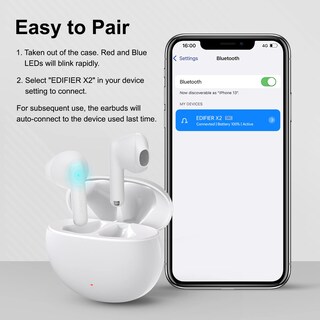 Foto 7 | Auriculares Inalámbricos Edifier X2 Bluetooth 5.1 Blancos - Venta Internacional.