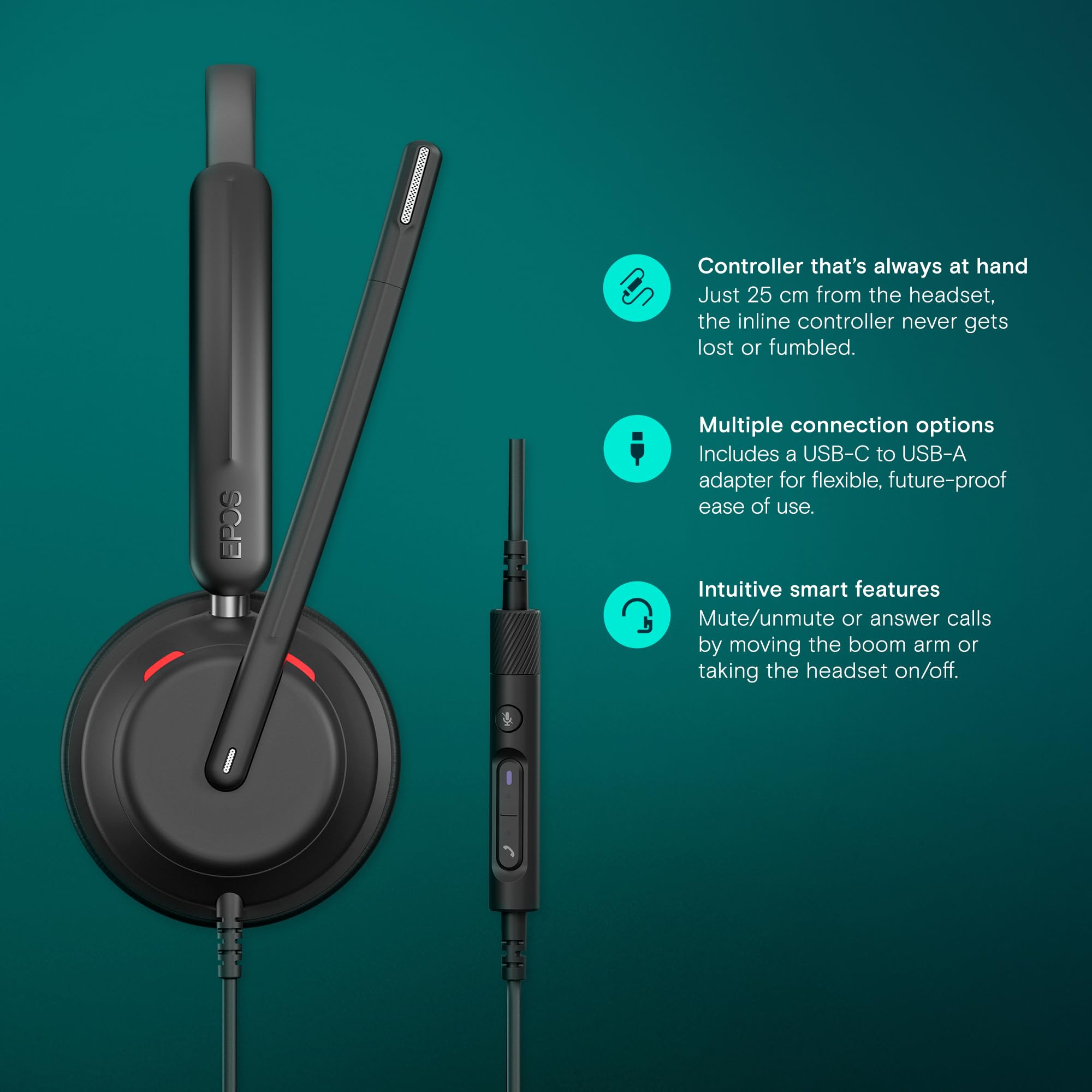 Foto 4 pulgar | Auriculares De Oficina Epos Impact 730 Professional Con Cable Y Micrófono Usb-c - Venta Internacional.