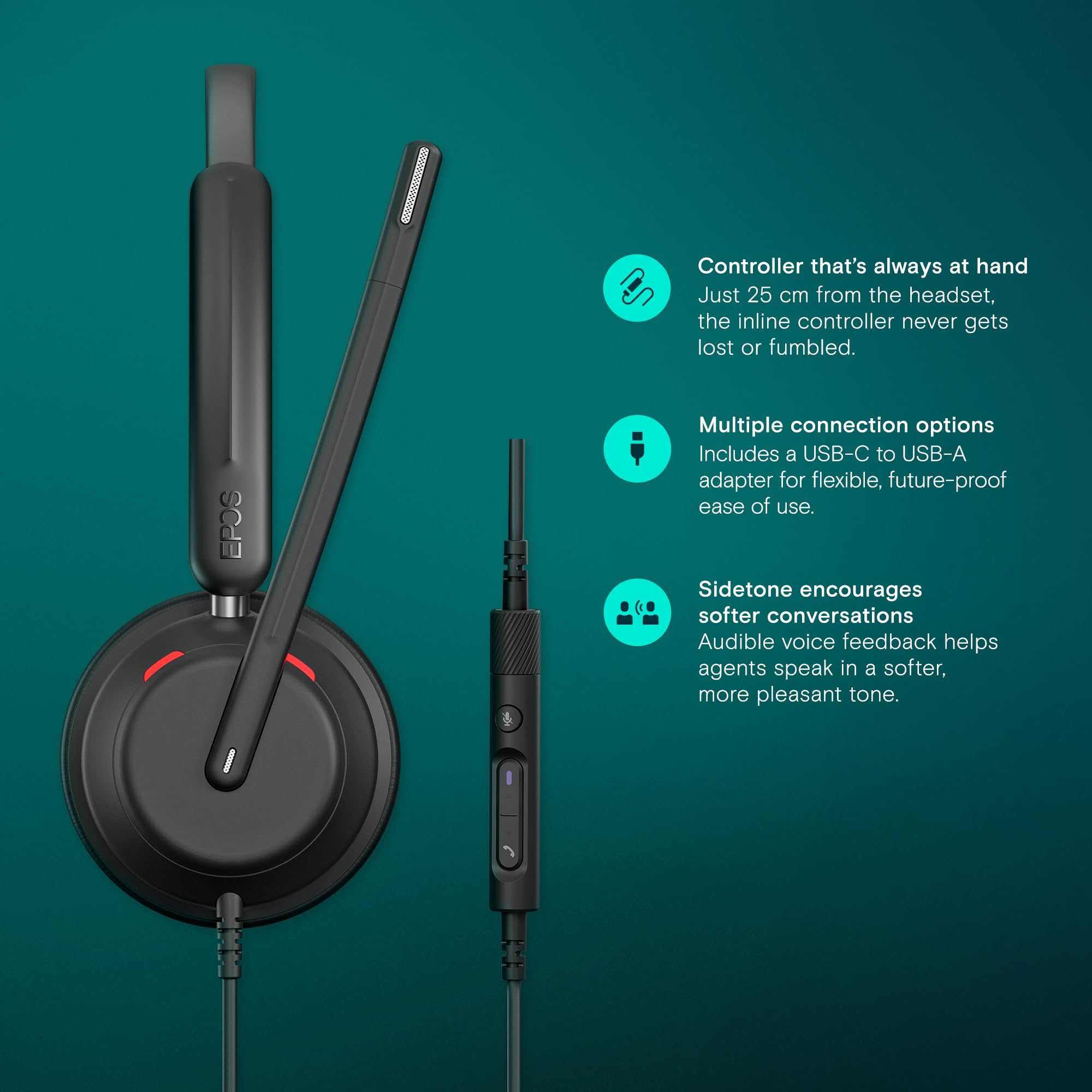 Foto 4 pulgar | Auriculares De Oficina Epos Impact 760 Con Cable Y Micrófono Usb-c - Venta Internacional.