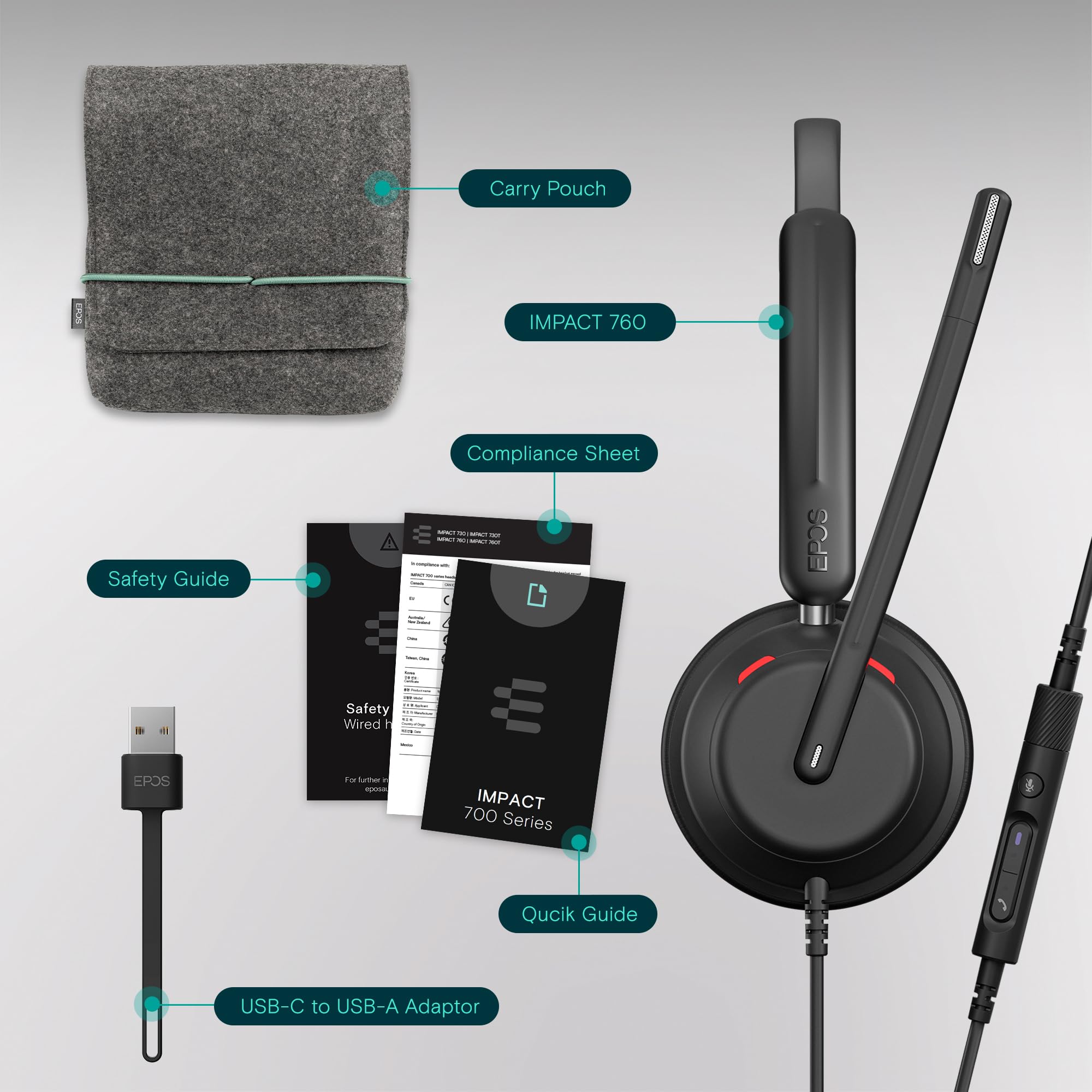 Foto 6 pulgar | Auriculares De Oficina Epos Impact 760 Con Cable Y Micrófono Usb-c - Venta Internacional.