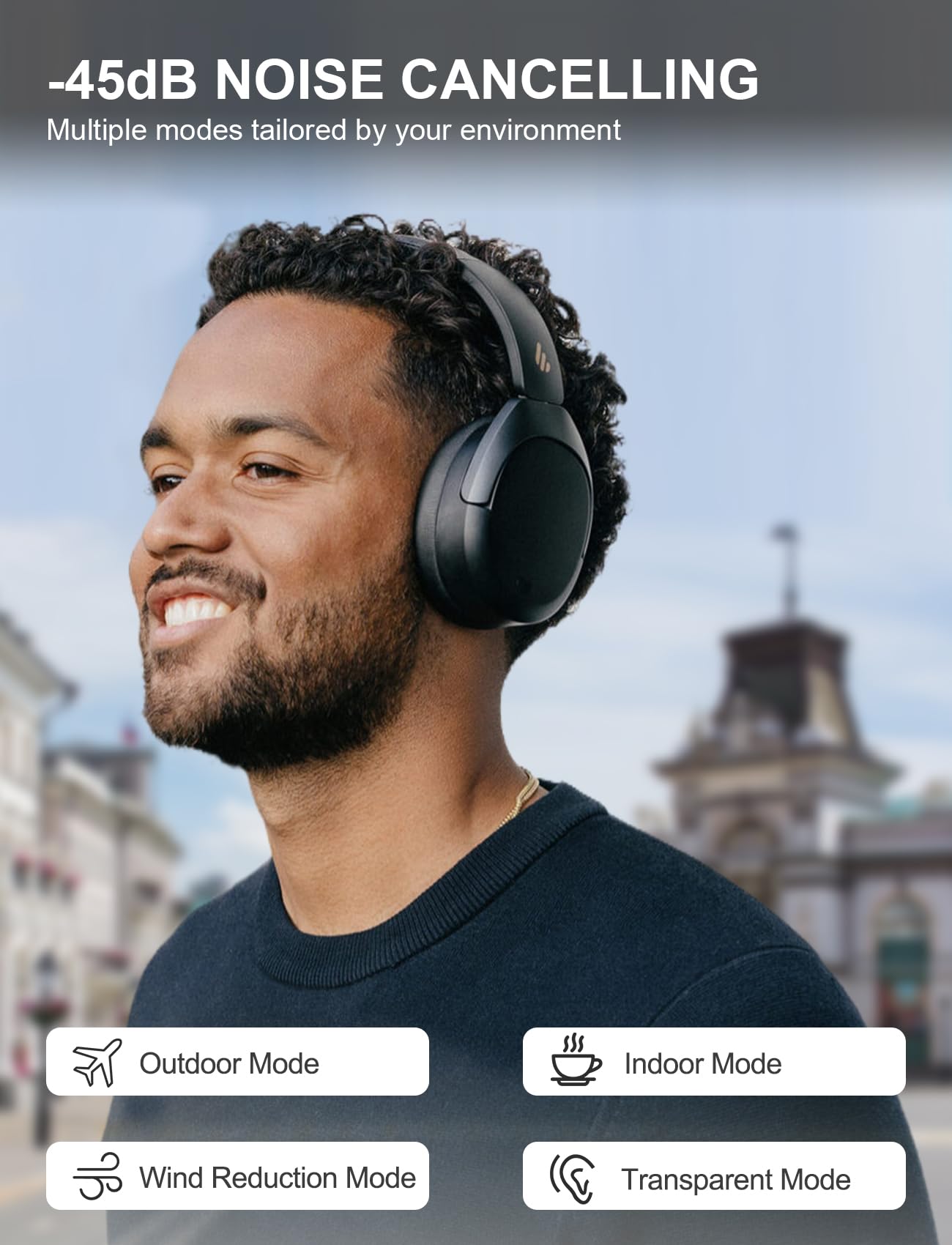 Foto 4 pulgar | Auriculares Supraaurales Inalámbricos Edifier W830nb Con Anc -45 Db - Venta Internacional.