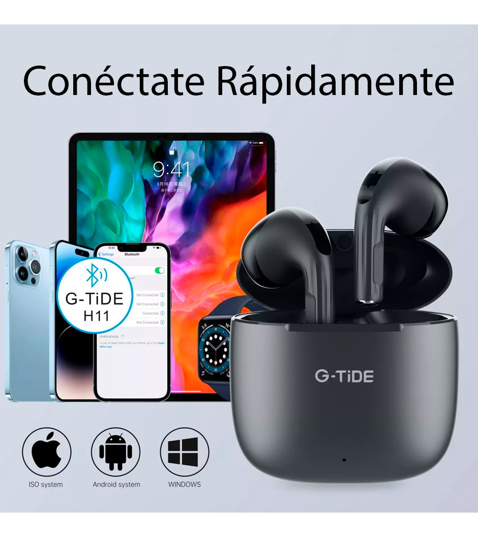 Foto 5 pulgar | Audífonos Inalambricos G-tide Indroid Ios H11 Negro