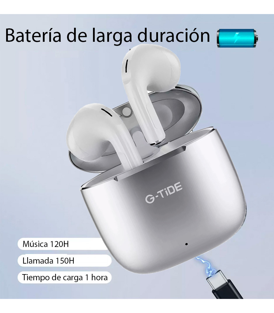 Foto 4 pulgar | Audífonos Inalambricos G-tide Indroid Ios H11 Plata