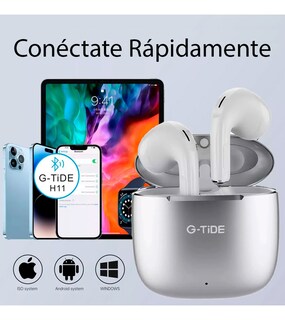 Foto 4 | Audífonos Inalambricos G-tide Indroid Ios H11 Plata