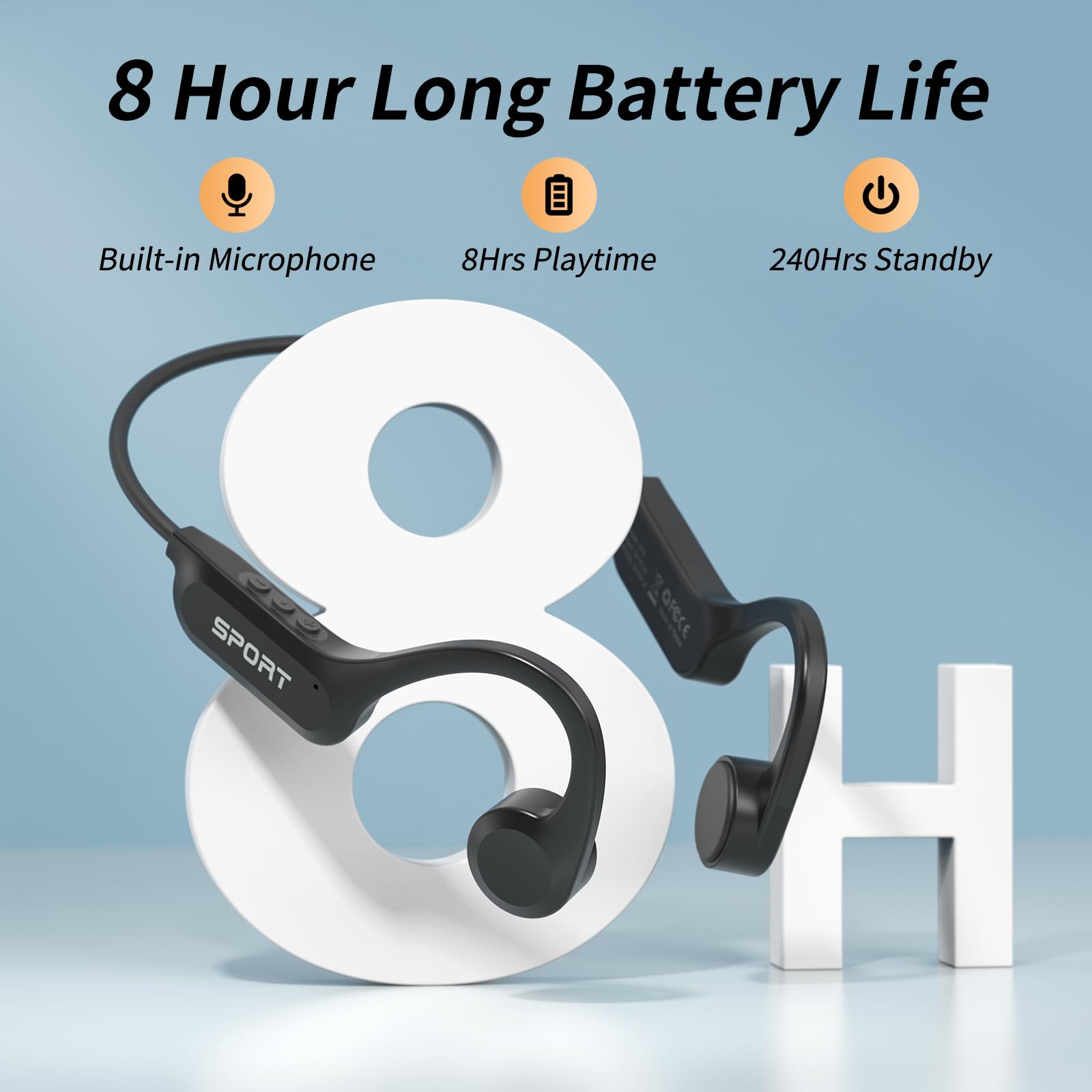 Foto 6 pulgar | Auriculares De Conducción Ósea Cxk Bluetooth 5.3 Con Micrófono, 8 Horas De Reproducción - Venta Internacional.