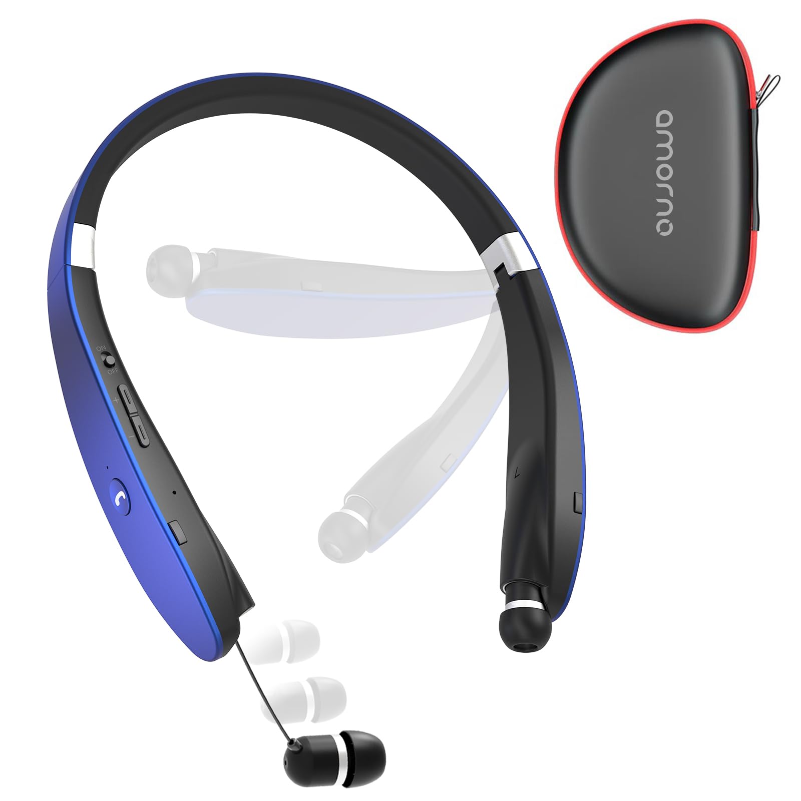 Foto 2 pulgar | Auriculares Bluetooth Amorno, Banda Plegable Para El Cuello Con Micrófono - Venta Internacional.