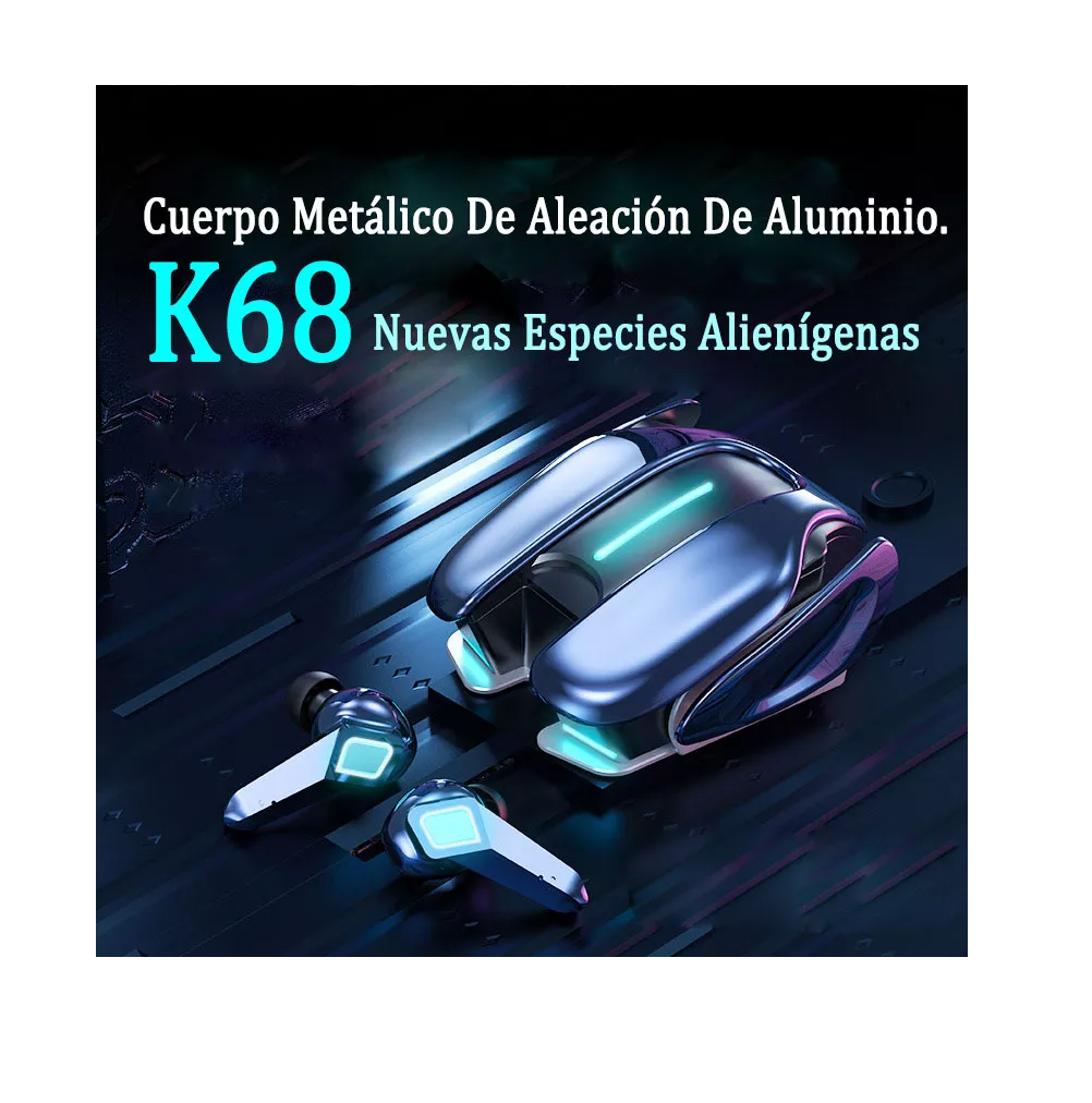 Foto 5 pulgar | Auriculares Bluetooth Bmani Inalámbricos Gamer K68 con Luz Led Negra