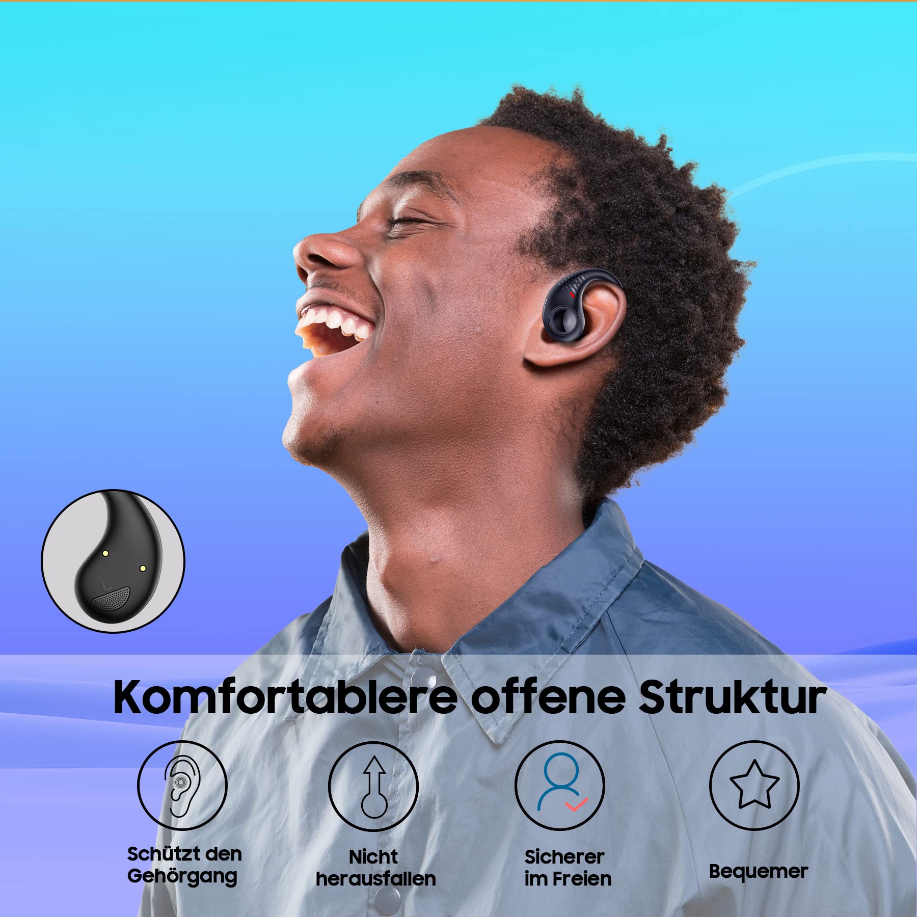 Foto 3 pulgar | Auriculares Abiertos Blackview Airbuds 10 Bluetooth 5.3 Ipx7 - Venta Internacional.