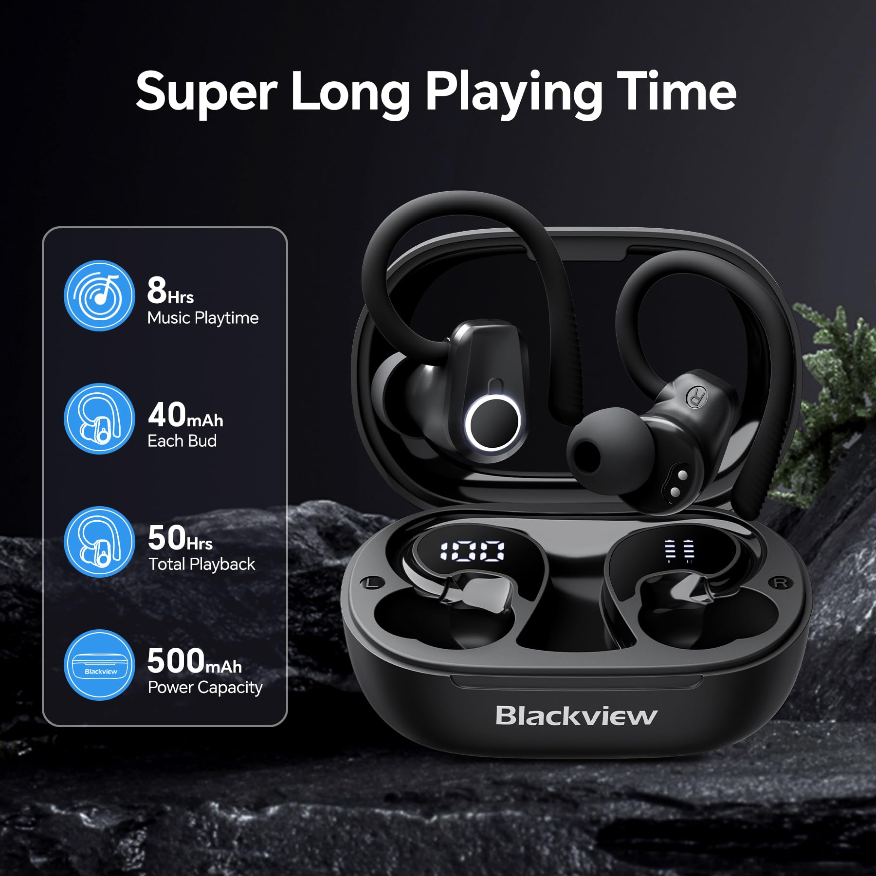 Foto 4 pulgar | Auriculares Inalámbricos Blackview Sport Bluetooth 5.3 Con Cancelación De Ruido - Venta Internacional.