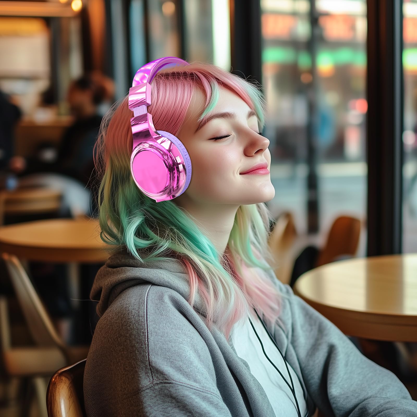 Foto 6 pulgar | Auriculares Bluetooth Qearfun Para Niños Con Micrófono Y Cable Auxiliar - Venta Internacional.