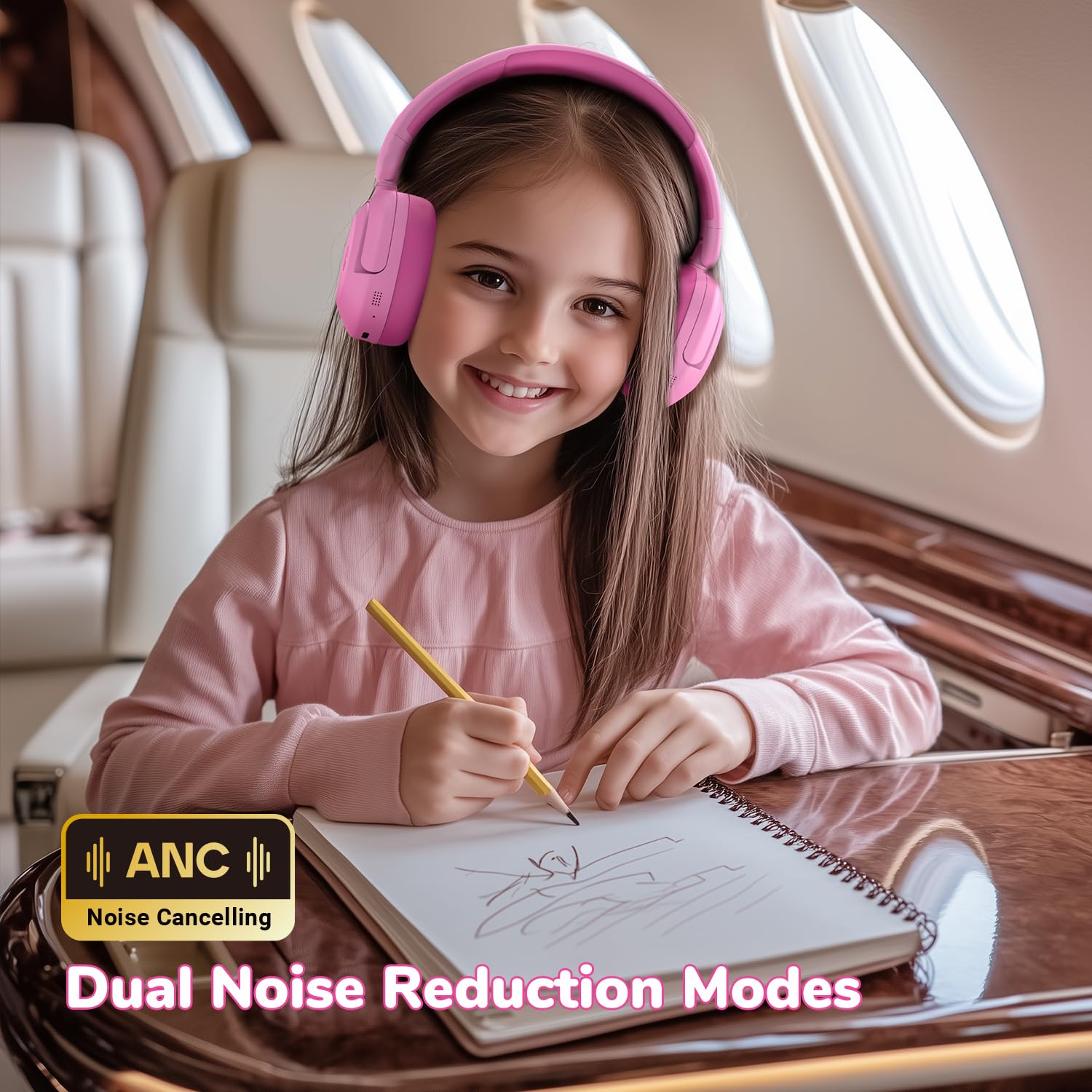 Foto 7 pulgar | Auriculares Iclever Bth20 Con Cancelación Activa De Ruido Para Niños, Color Rosa - Venta Internacional.